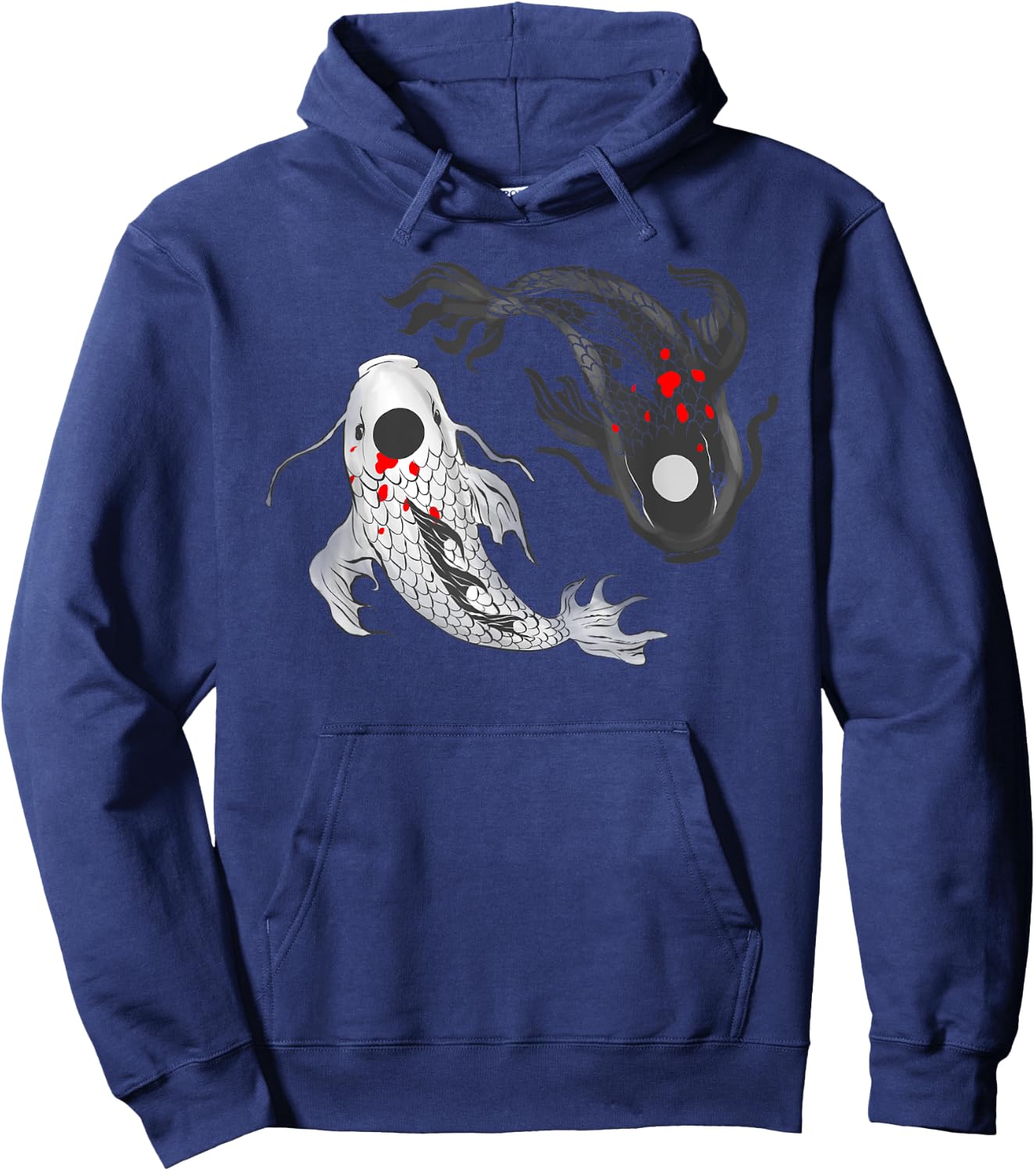 Koi Fish Yin Yang Symbol Of Harmony Balance Life Asian Style Hoodie - Hoodie | Navy