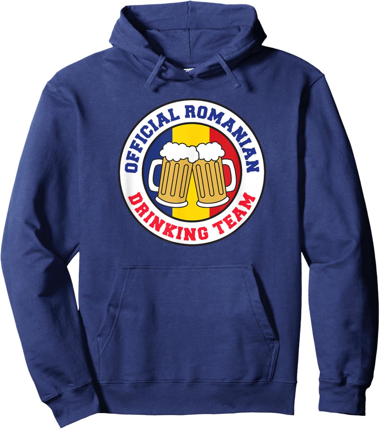 Official Romanian Drinking Team Flag of Romania Beer Funny Hoodie - Hoodie | Navy