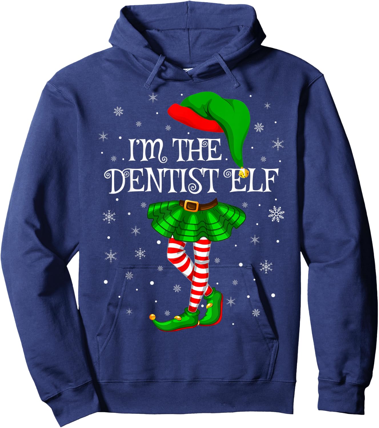 Matching Family Group I'm The Dentist Elf Christmas Hoodie - Hoodie | Navy