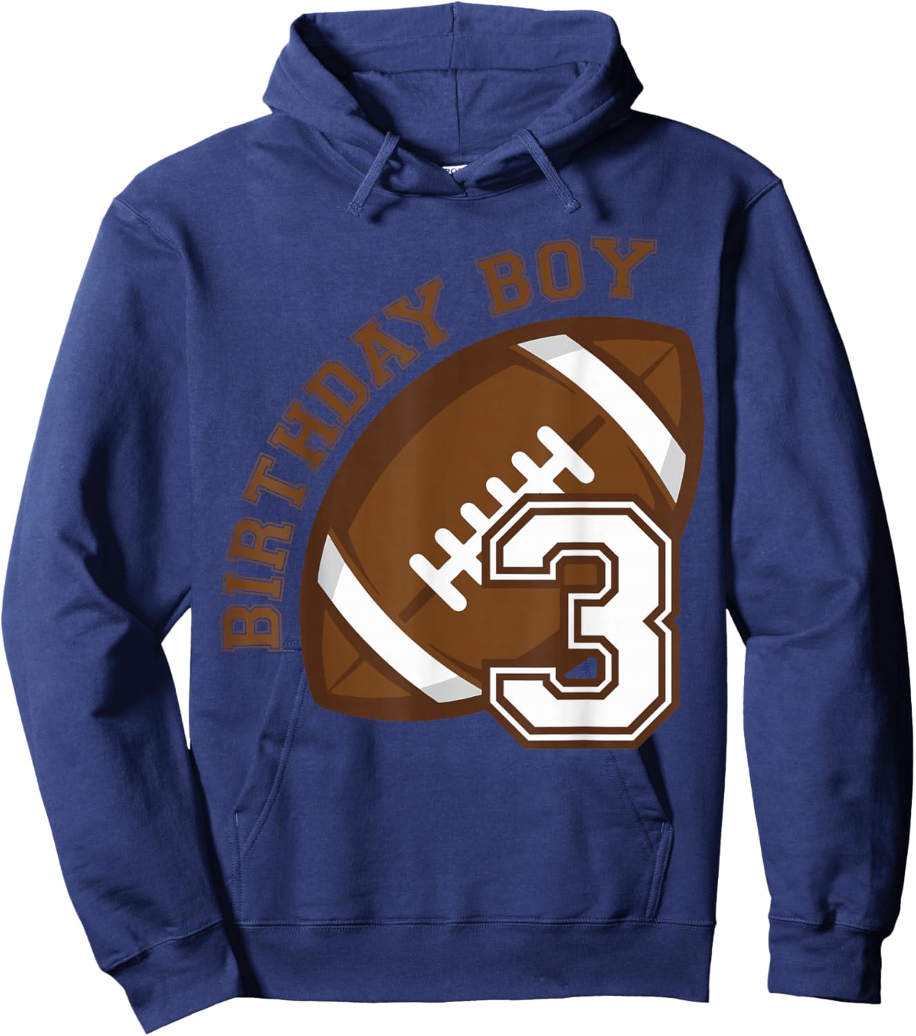 3rd Birthday Boy Football Ball Player Third 3 Year Old Gift Hoodie - Hoodie | Navy