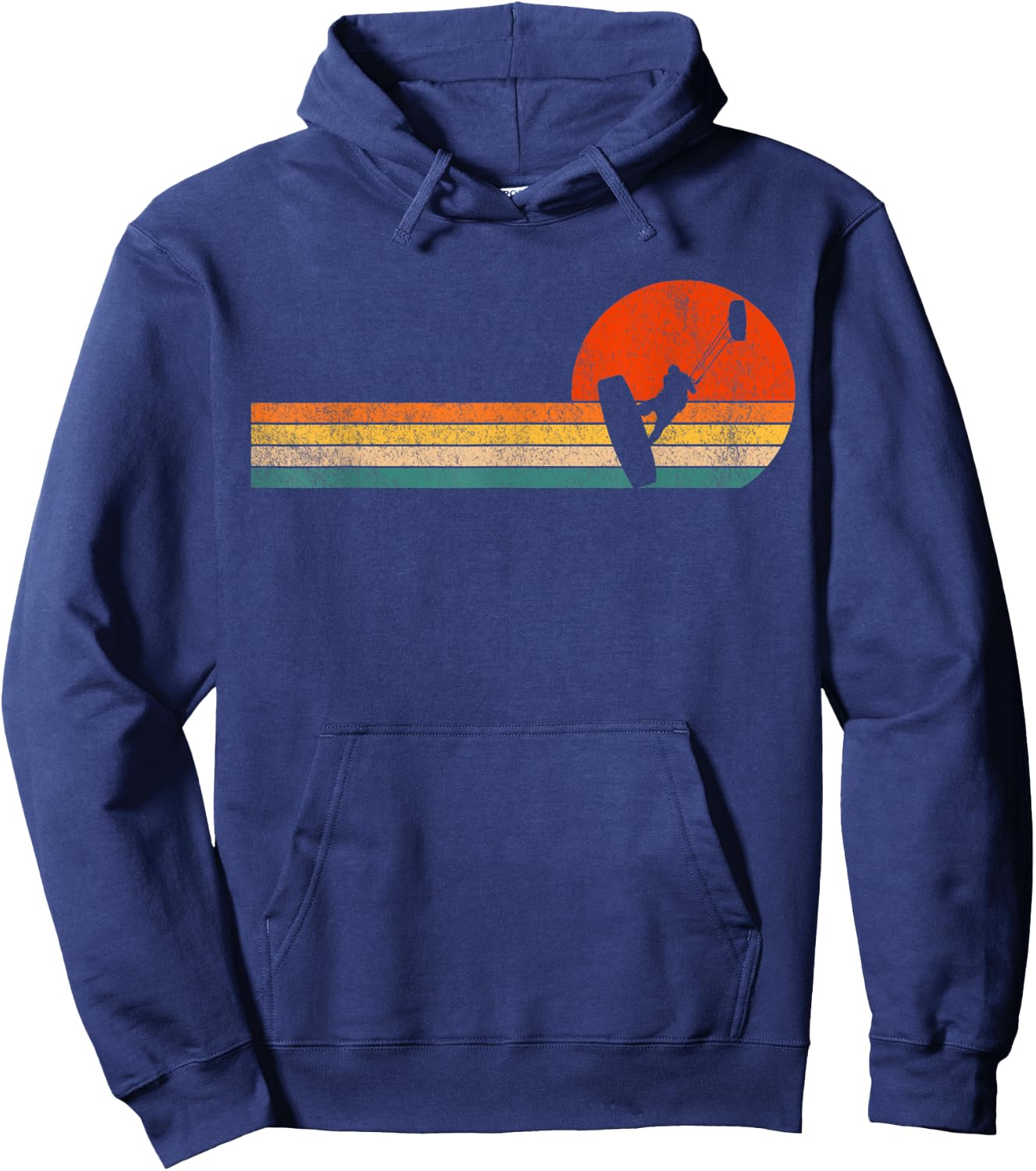 Retro Kitesurfing Kiteboarding Kitesurf Kiteboarder Vintage Hoodie - Hoodie | Navy
