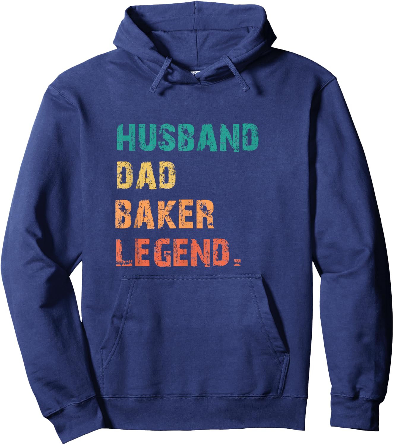 Husband Dad Baker Legend Vintage Retro Best Papa Hoodie - Hoodie | Navy