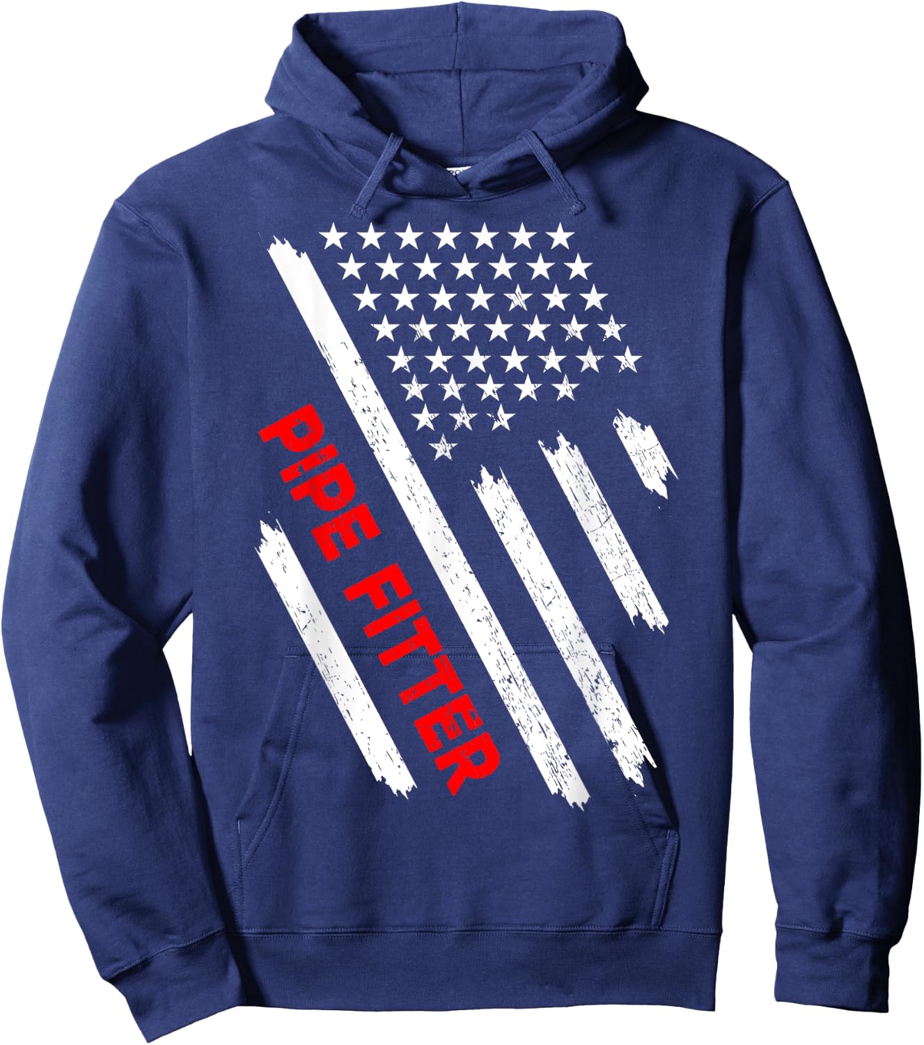 Pipe Fitter American Flag USA Pipefitter Welders Gift Kids Men Hoodie - Hoodie | Navy