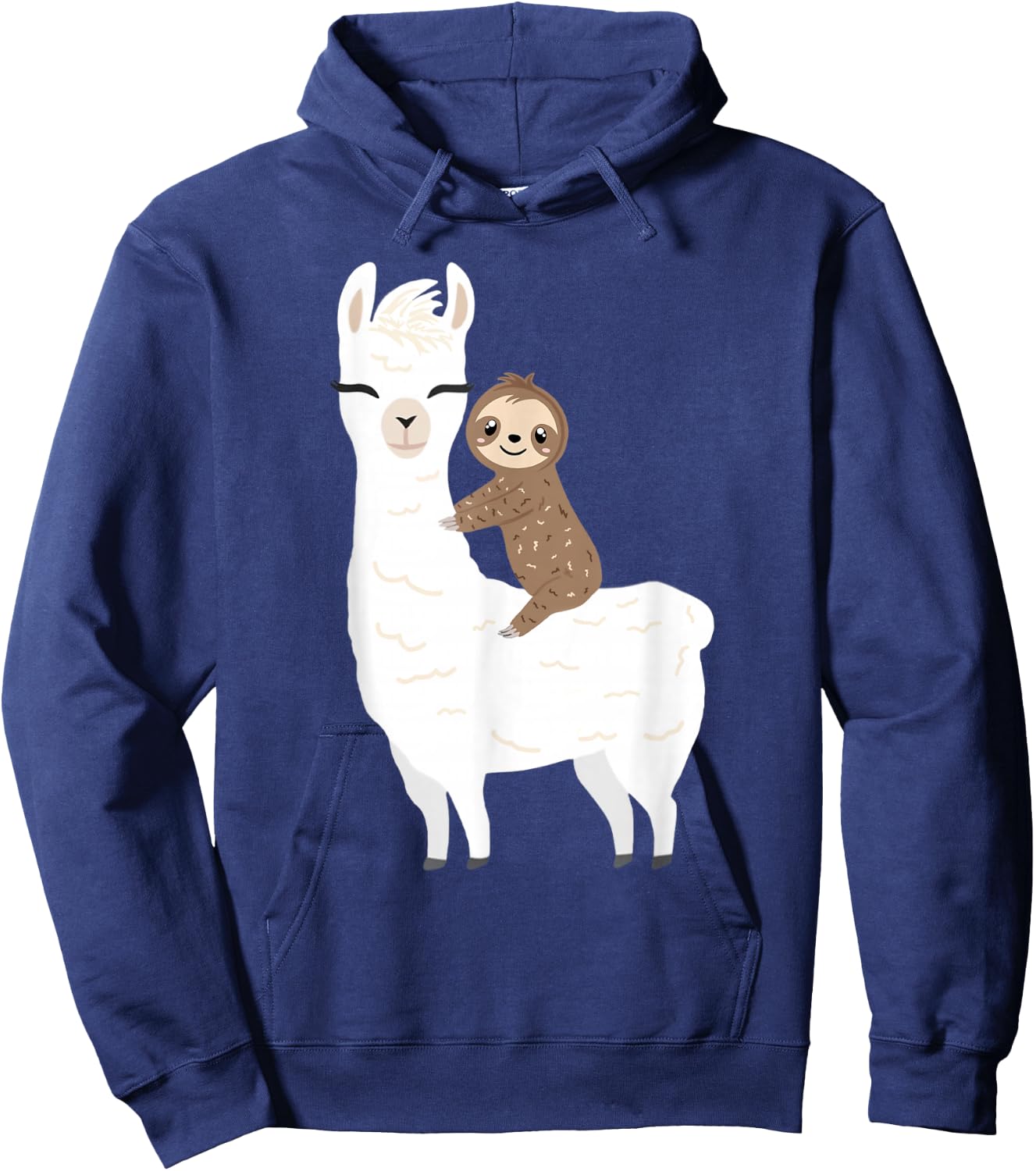 Sloth Riding Llama Shirt Funny Birthday Gift Boy, Girl Hoodie - Hoodie | Navy