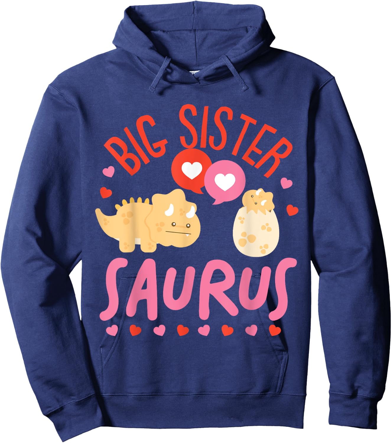 Cute Dinosaurs Design For Big Sister Saurus Hoodie - Hoodie | Navy