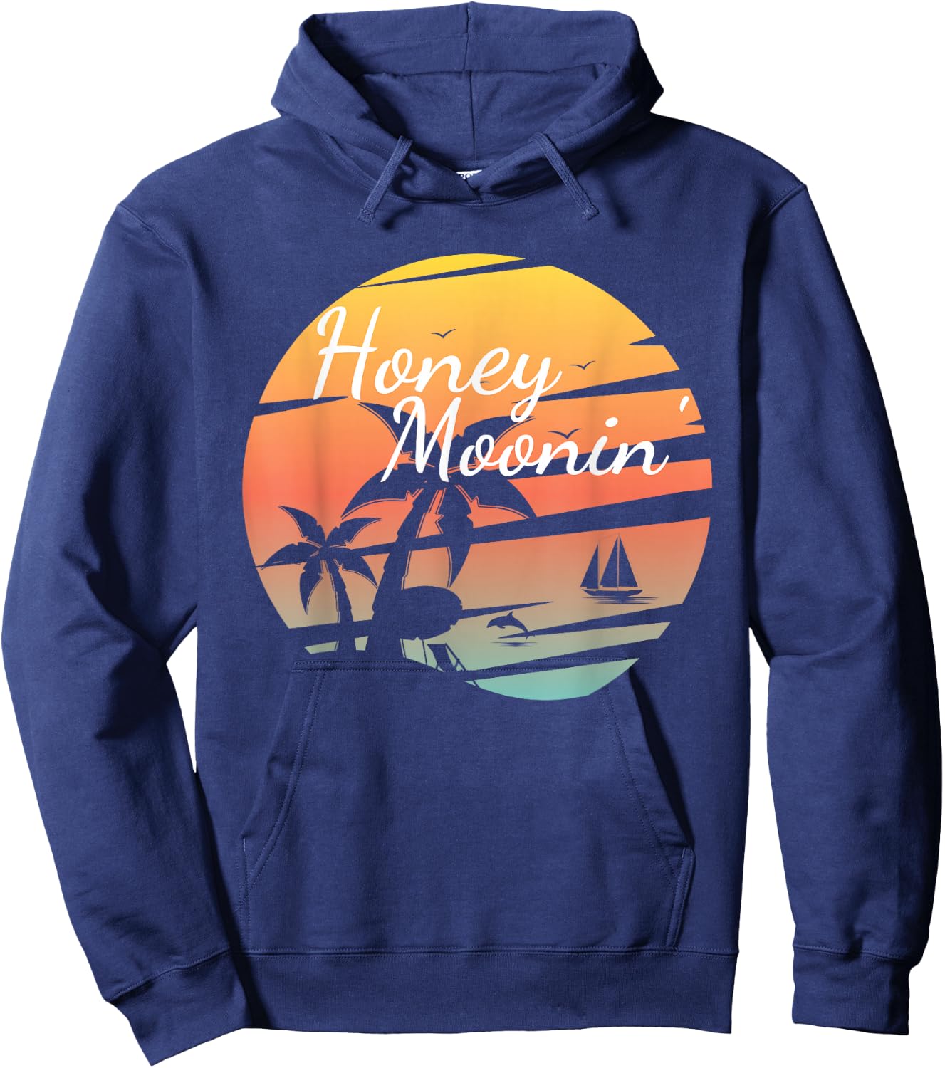 Honeymoon Couples - Just Married Matching Honeymooning Trip Hoodie - Hoodie | Navy