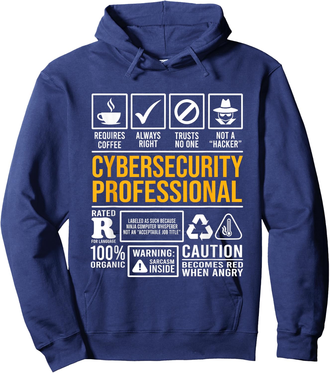 Cybersecurity Professional Qualities Programmer Hacking Hoodie - Hoodie | Navy
