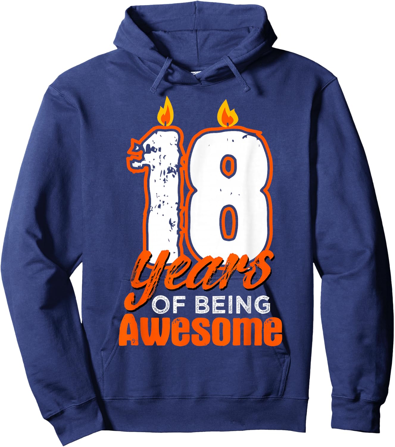 Candle 18 Birthday Party Wishes Cake Decoration Candlelight Hoodie - Hoodie | Navy
