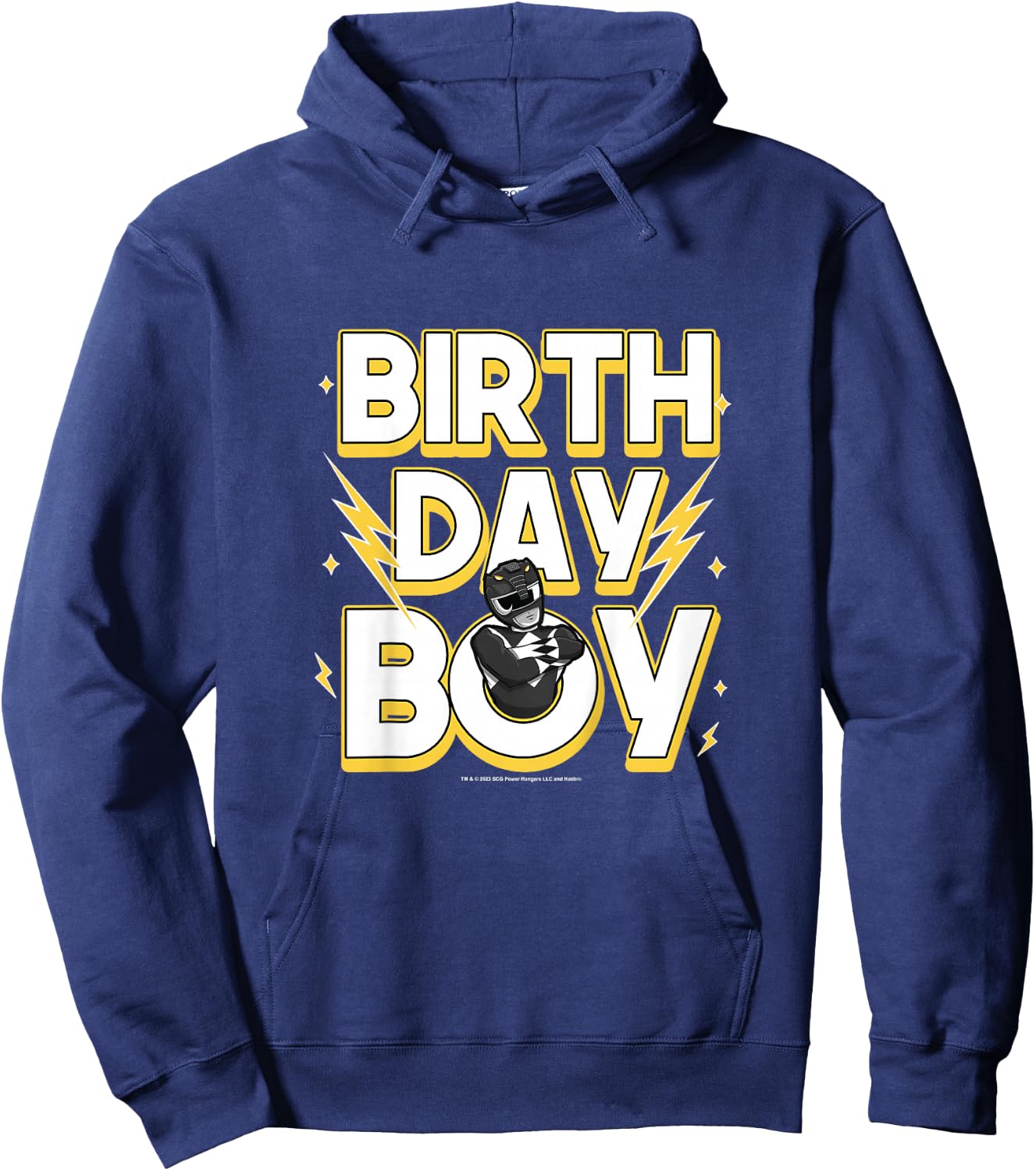 Kids Power Rangers Birthday Boy Black Ranger Logo Youth Hoodie - Hoodie | Navy
