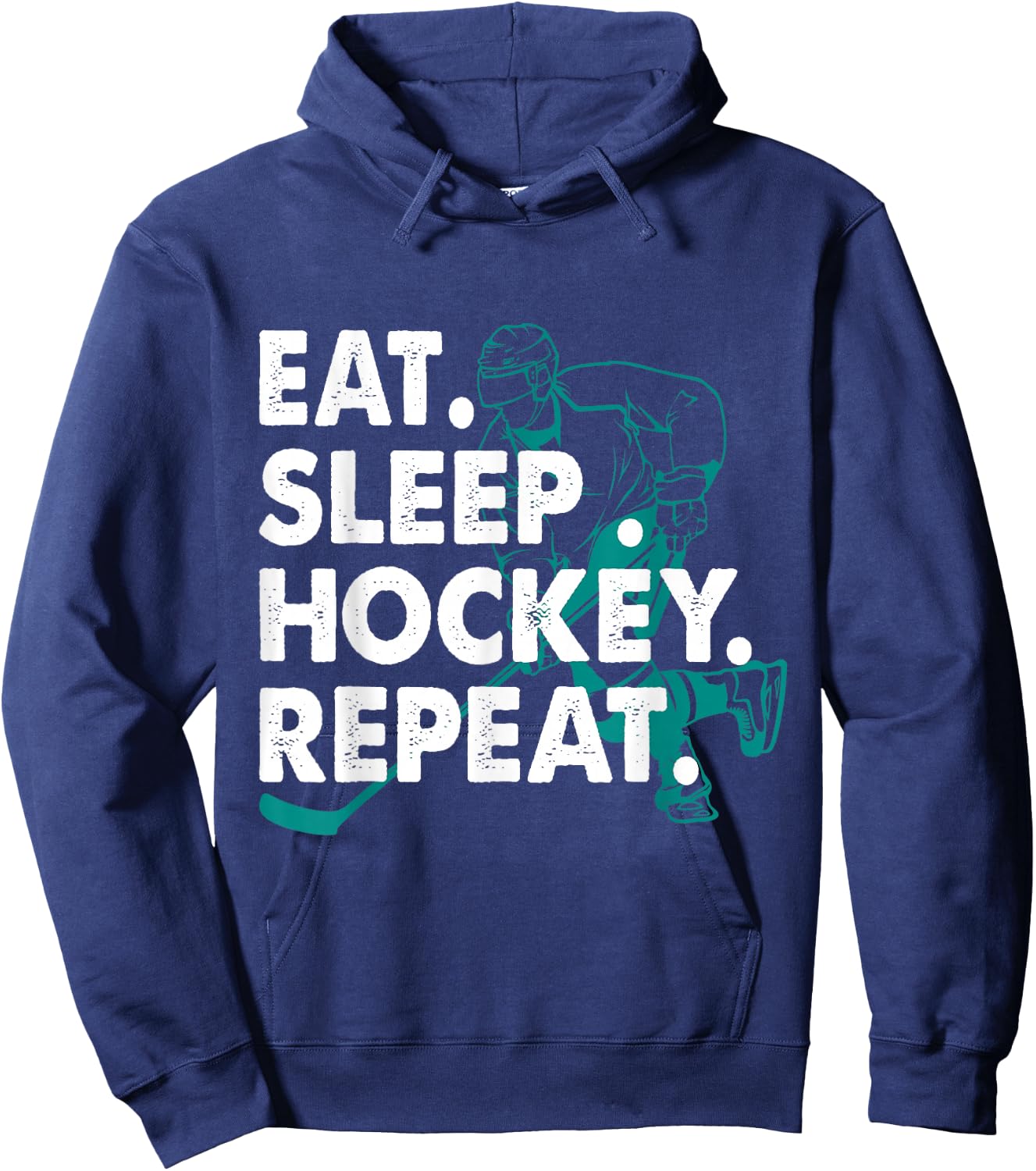 Eat Sleep Hockey Repeat Hockey Lovers Kids Youth Women Hoodie - Hoodie | Navy