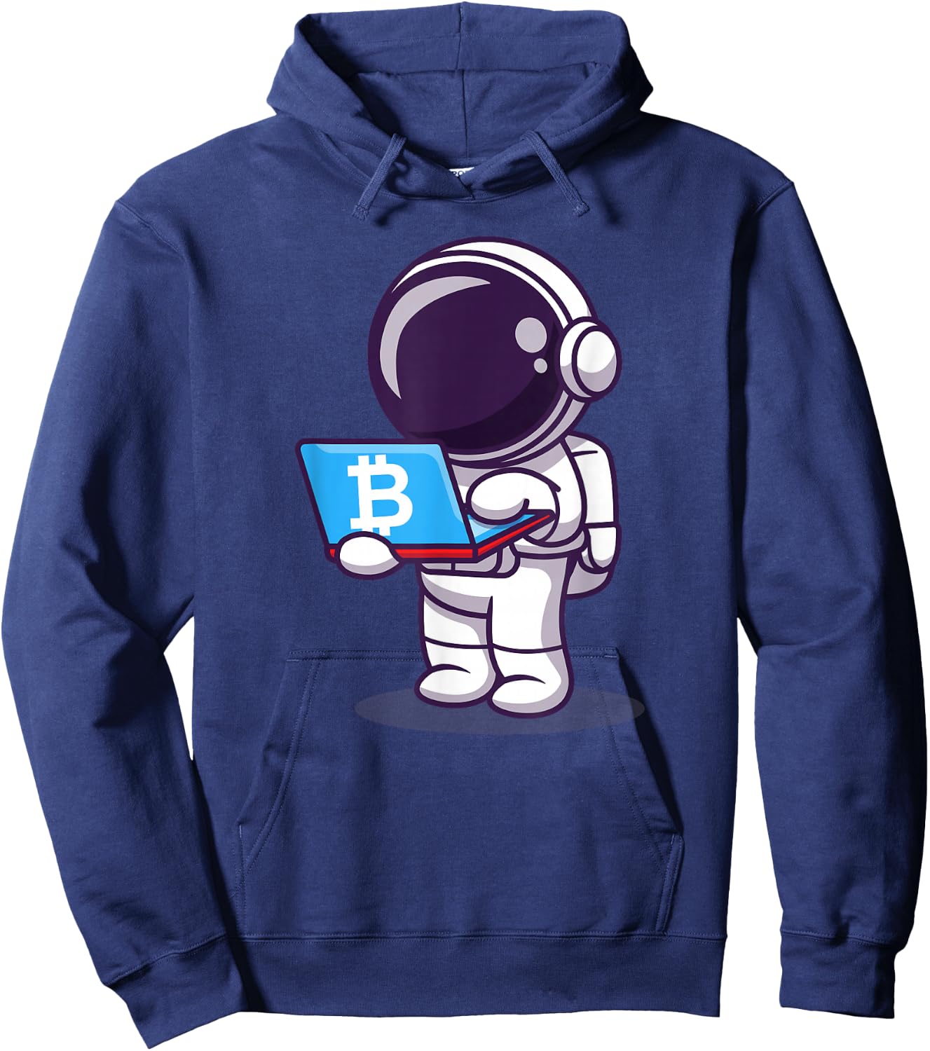 Astronaut buying ticket to the moon with BTC Bitcoin Hoodie - Hoodie | Navy