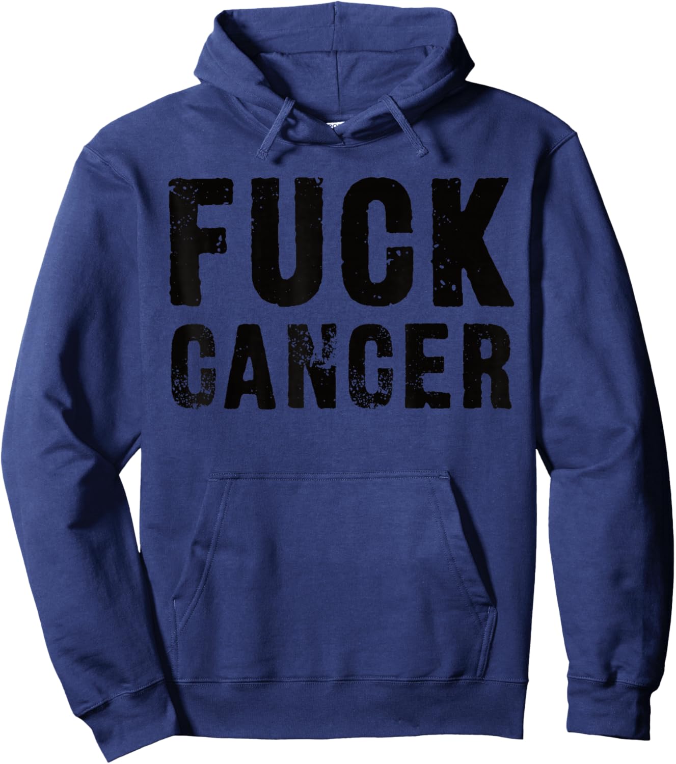 Fuck Cancer Black Font Hoodie - Hoodie | Navy