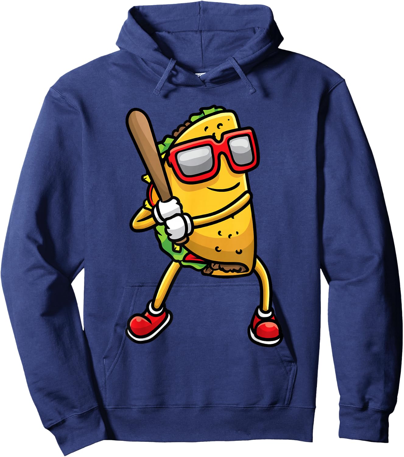 Taco Playing Baseball Mexican Cinco De Mayo Kids Men Hoodie - Hoodie | Navy