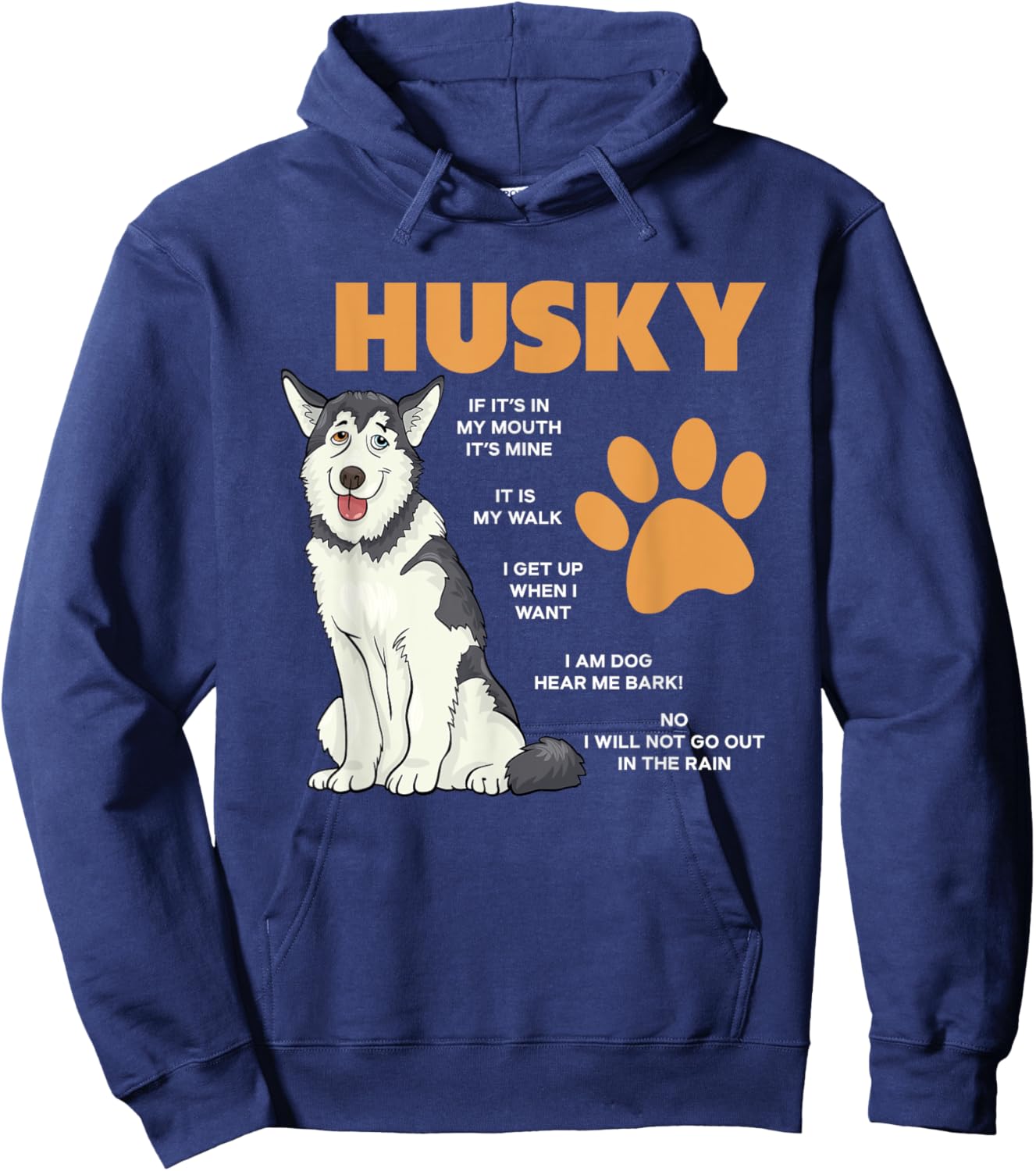 Siberian Husky Owner Rules Dog Lover Huskies Funny Husky Women Girls Kids Hoodie - Hoodie | Navy