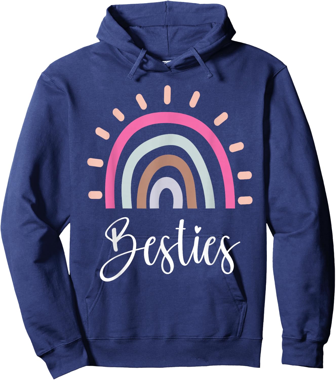Best Friends BFF Heart Best Friends Bestie Hoodie - Hoodie | Navy