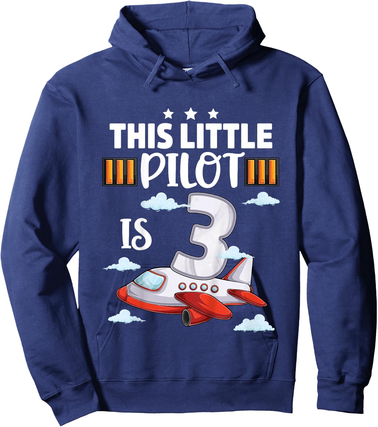Kids 3 Year Old Boy Girl Airplane Pilot 3rd Birthday Aircraft Hoodie - Hoodie | Navy