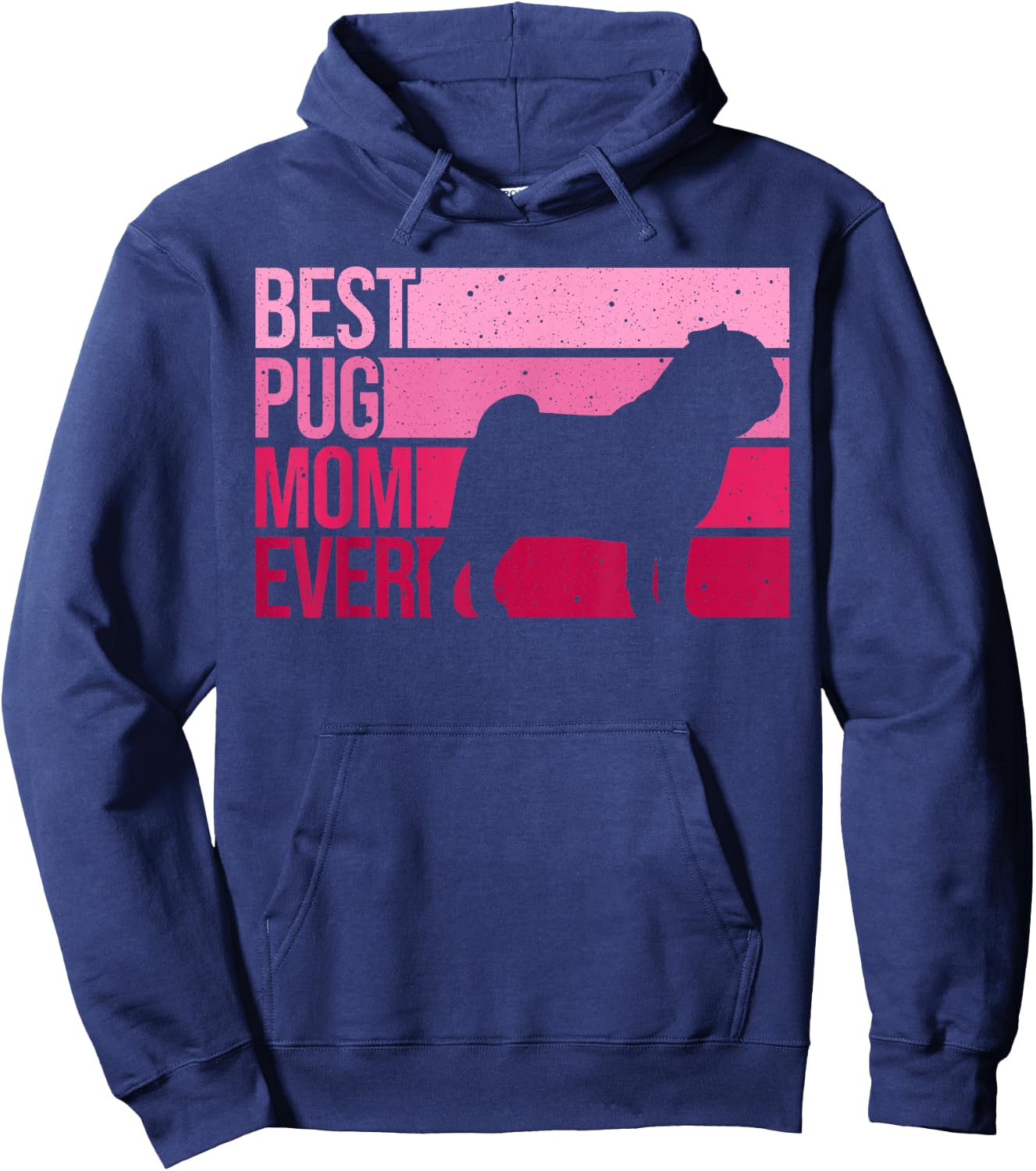 Cute Pug Art For Mom Women Breed Pet Dog Puppy Pug Lovers Hoodie - Hoodie | Navy