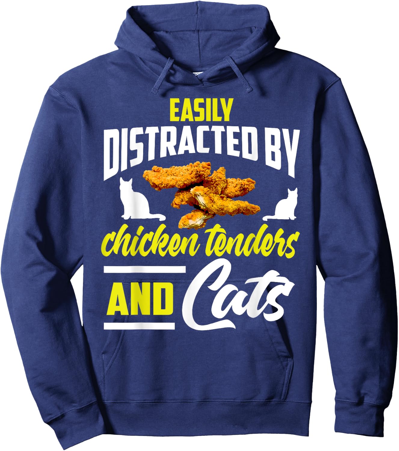 Chicken Tenders Shirt Funny Cat Lover Chicken Tenders Women Girls Kids Hoodie - Hoodie | Navy