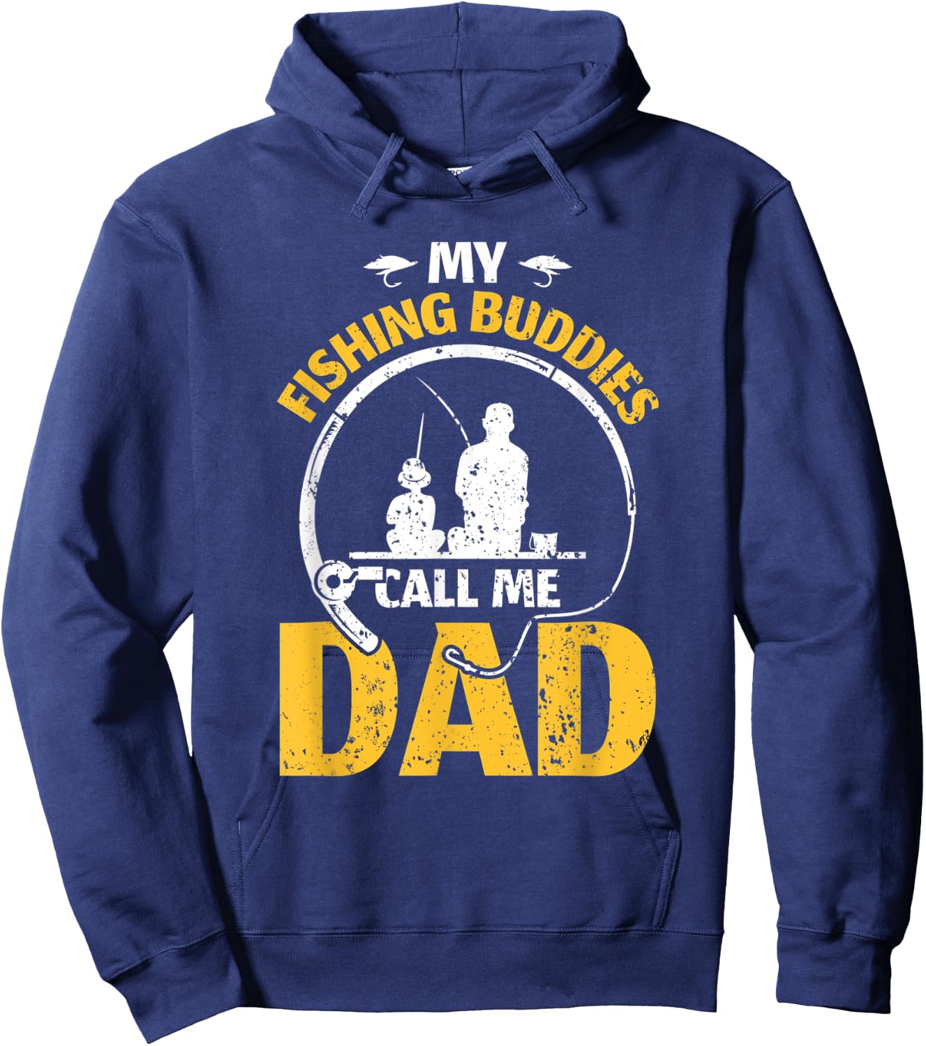 Daddy father fathers day my fishing buddies call me dad Hoodie - Hoodie | Navy