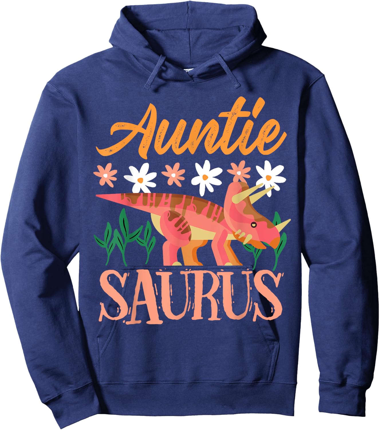 Auntie Saurus Dino Design For Aunt Relative Hoodie - Hoodie | Navy
