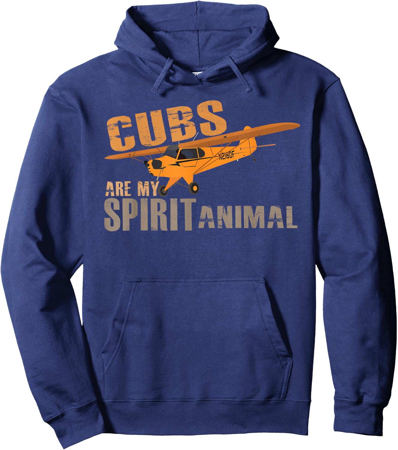 Cubs are my Spirit Animal | J-3 Cub Airplane Pilot Hoodie - Hoodie | Navy