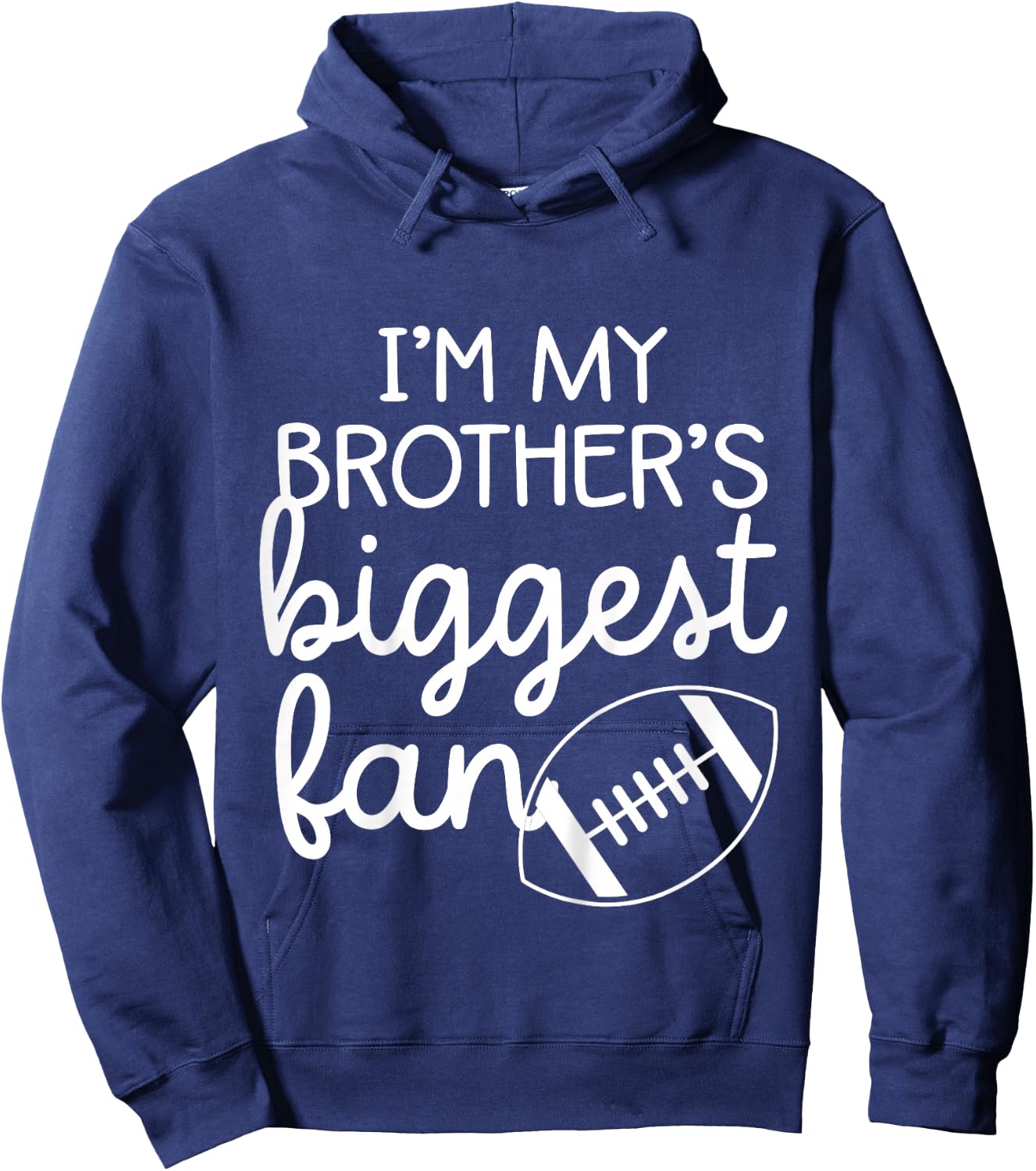 Football Big Brothers Biggest Fan Toddler Boys or Girls Hoodie - Hoodie | Navy