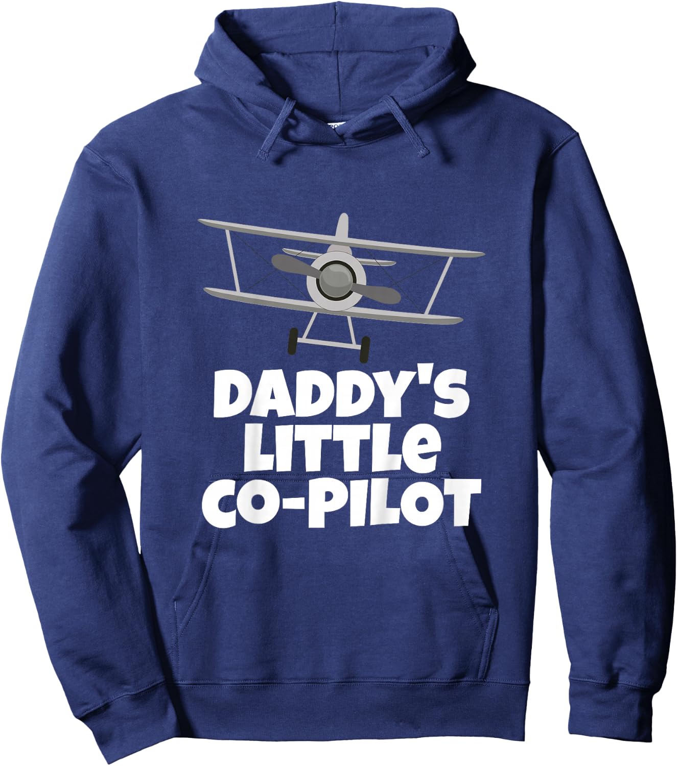 Daddy's Little Co-Pilot Kid's Airplane Hoodie - Hoodie | Navy