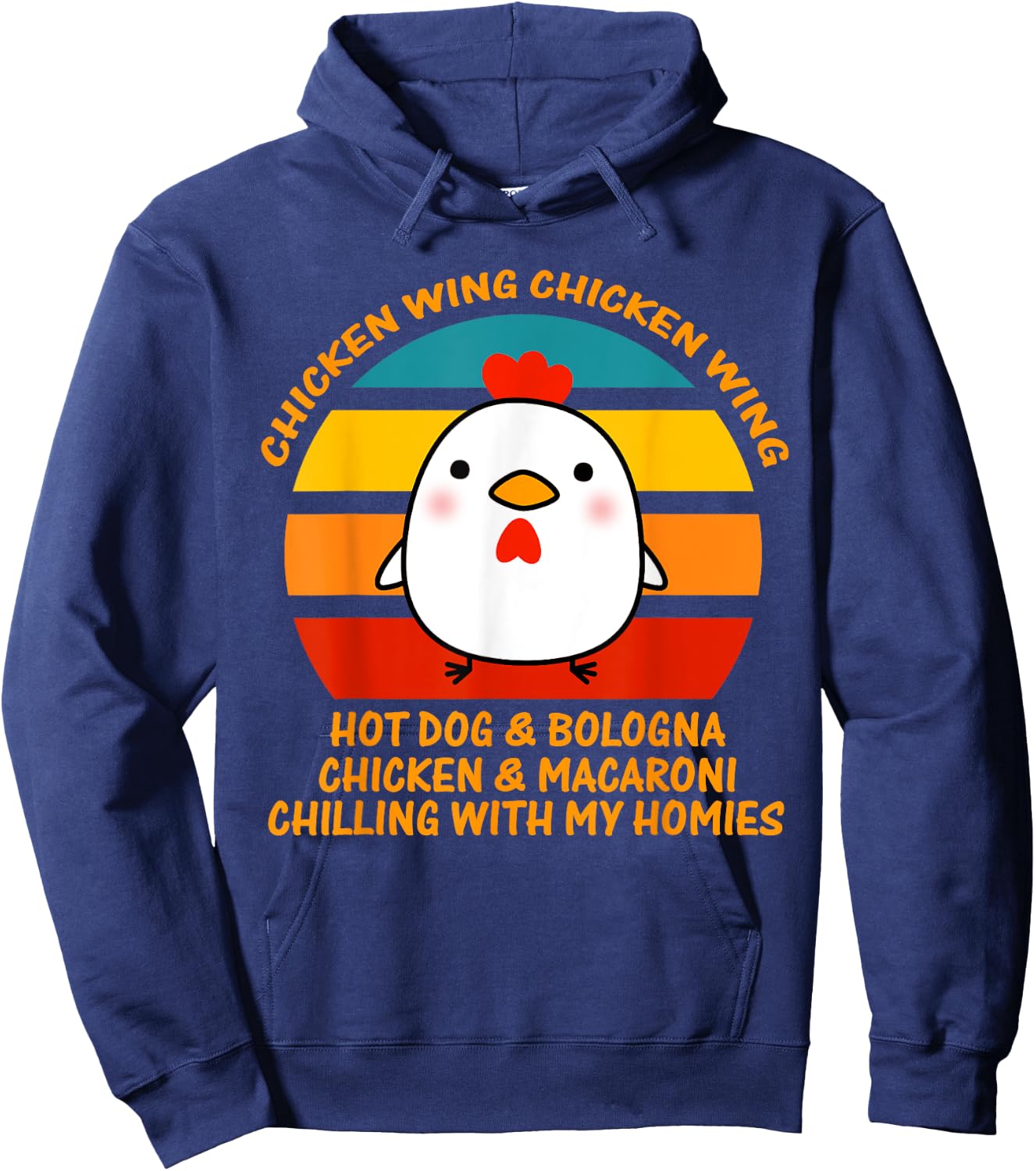 Chicken Wing Chicken Wing Hot Dog and Bologna Kids Boy Girl Hoodie - Hoodie | Navy