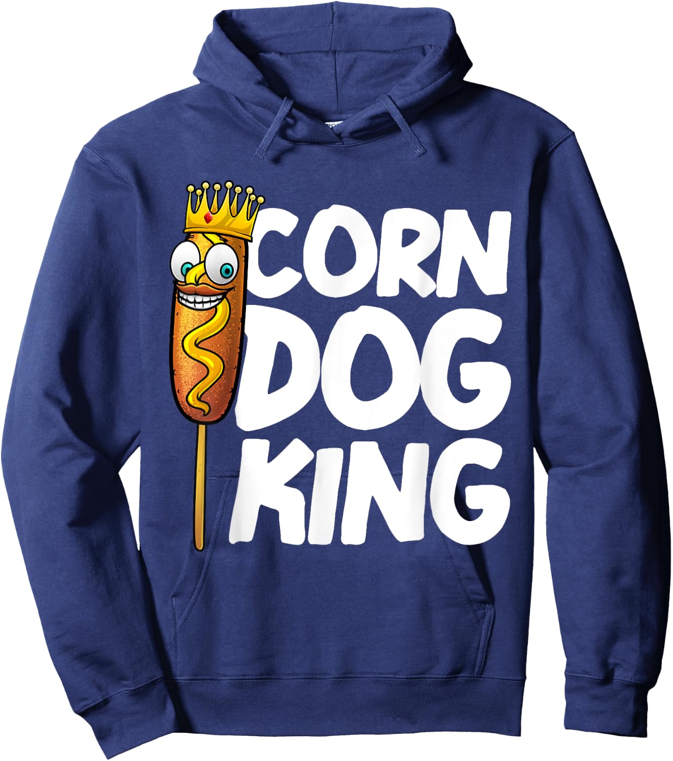 Funny Corn Dog Gift Kids Men King Hotdog Sausage Foodie Hoodie - Hoodie | Navy