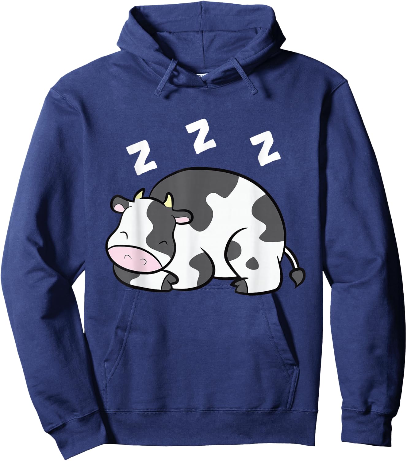 Cow Farm Animal Funny Cow Pajama Sleeping Cow Hoodie - Hoodie | Navy
