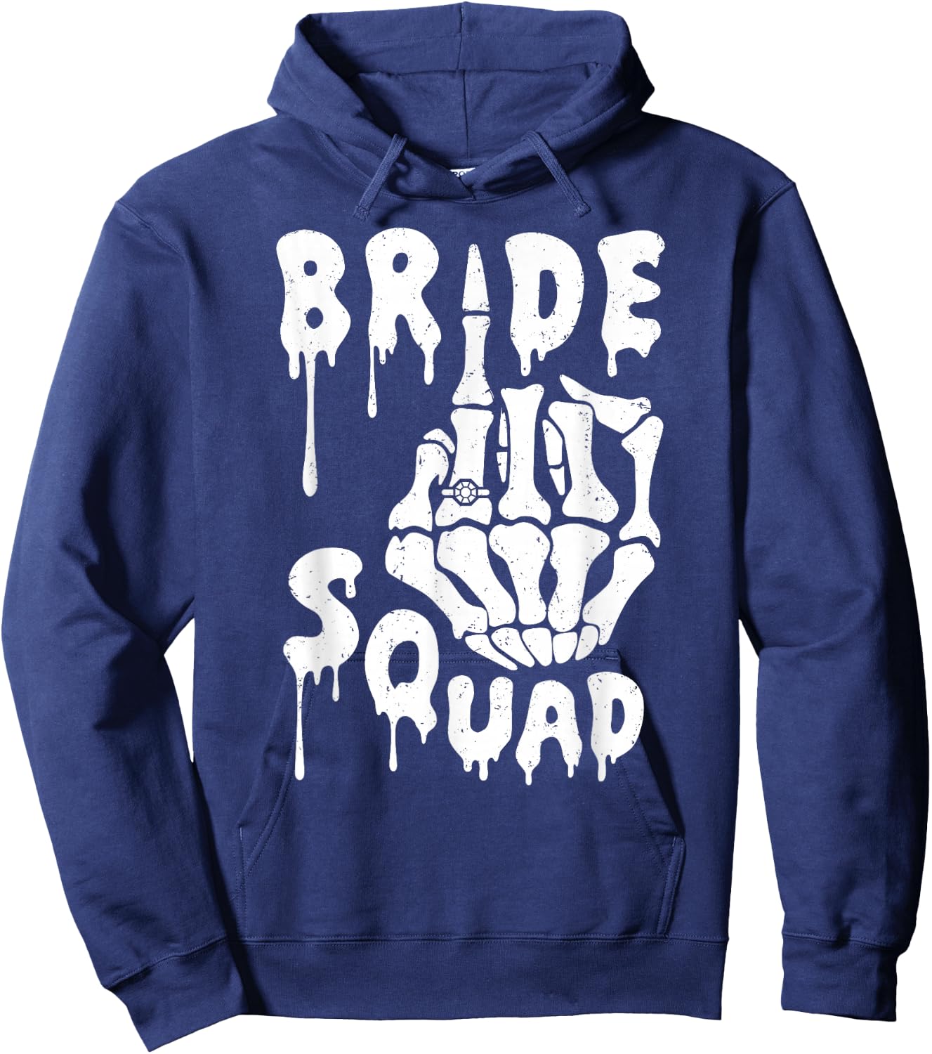 Bride Squad Skeleton Hand Funny Halloween Bachelorette Party Hoodie - Hoodie | Navy