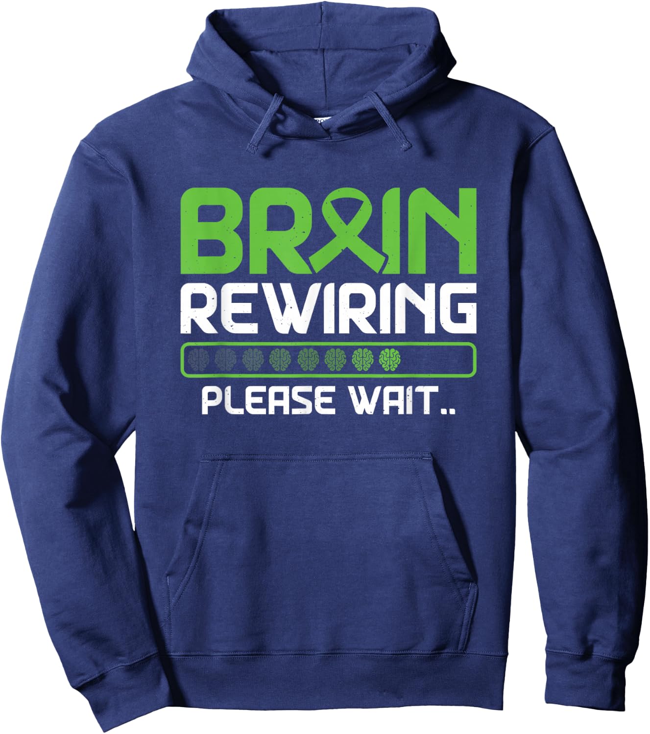 Brain Rewiring Traumatic Brain Injury Ribbon TBI Survivor Hoodie - Hoodie | Navy