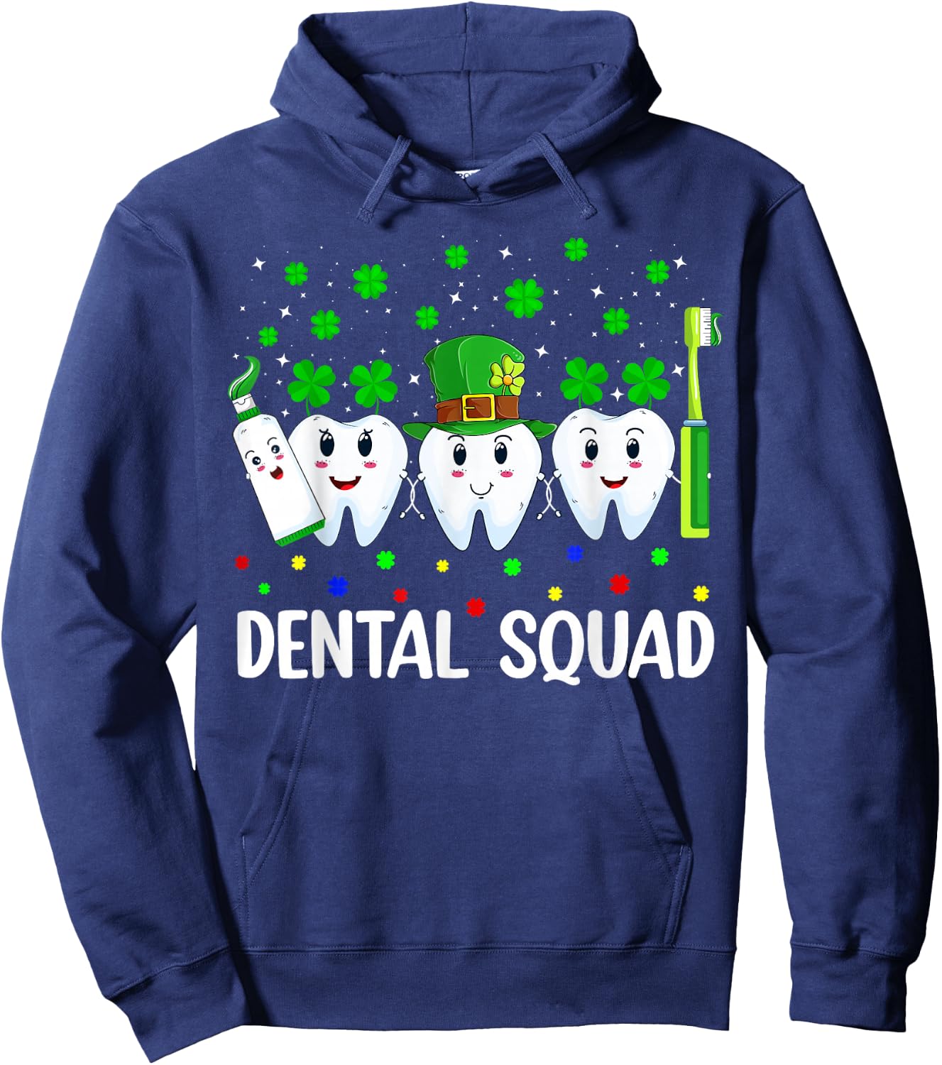 Dental Squad Irish Leprechaun Tooth Dentist St Patrick's Day Hoodie - Hoodie | Navy