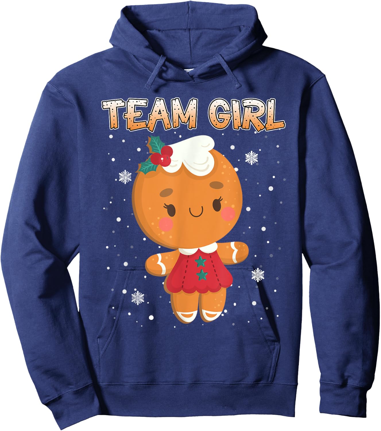 Christmas Gingerbread Team Girl Gender Reveal Shirt Women Hoodie - Hoodie | Navy