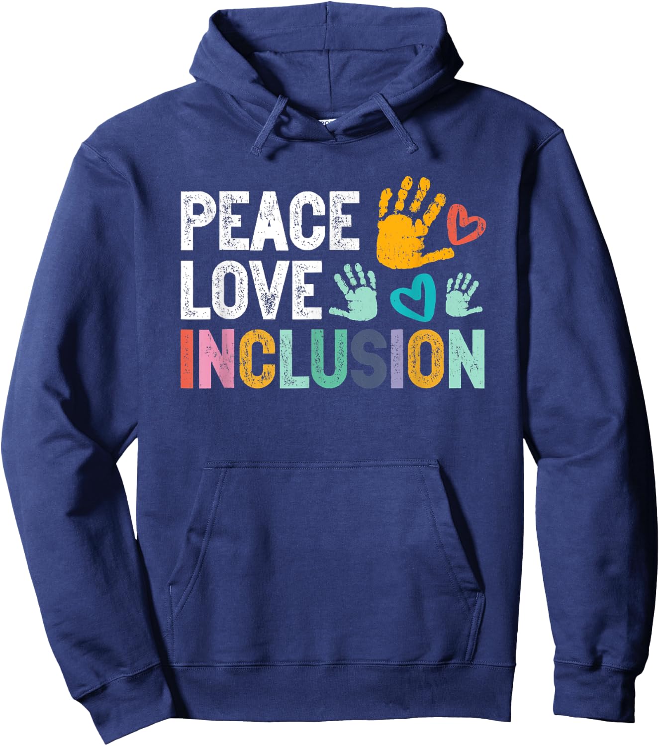 Peace love inclusion For A Sped Teacher Hoodie - Hoodie | Navy