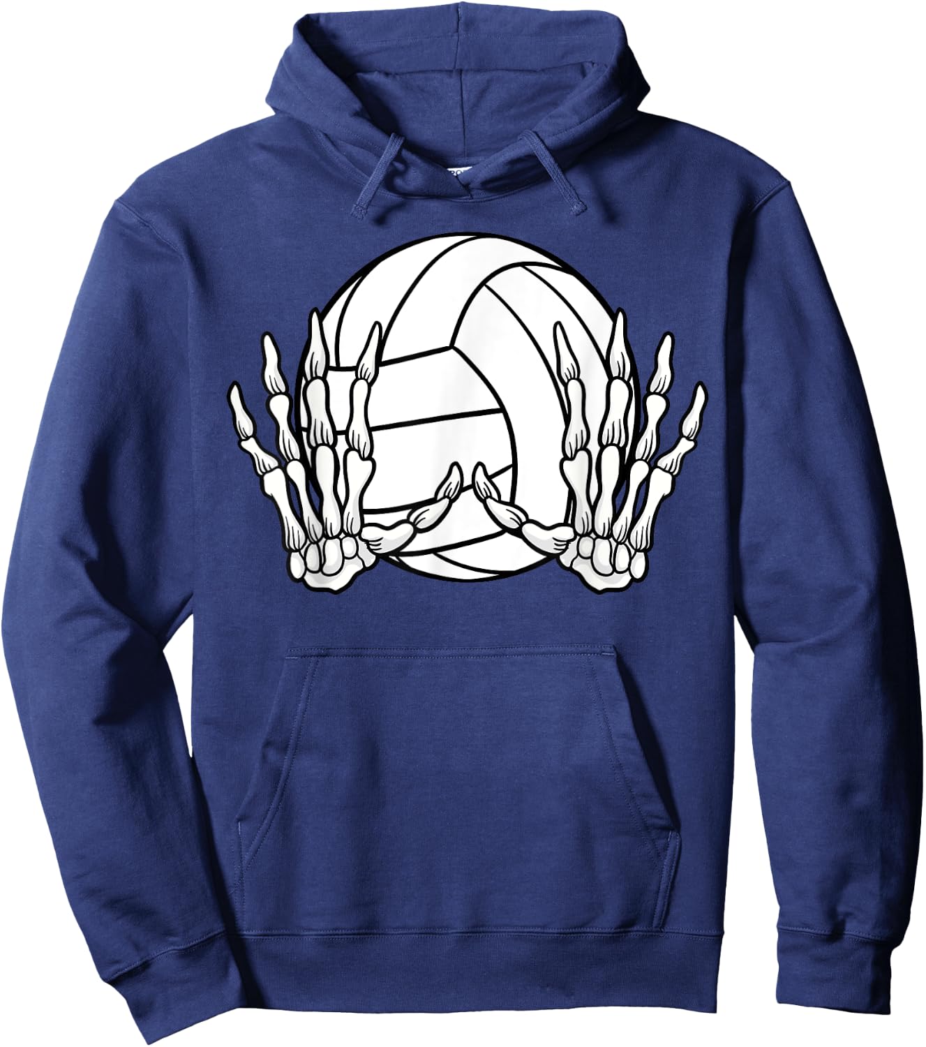 Volleyball Sport Halloween Skeleton Hand Hoodie - Hoodie | Navy