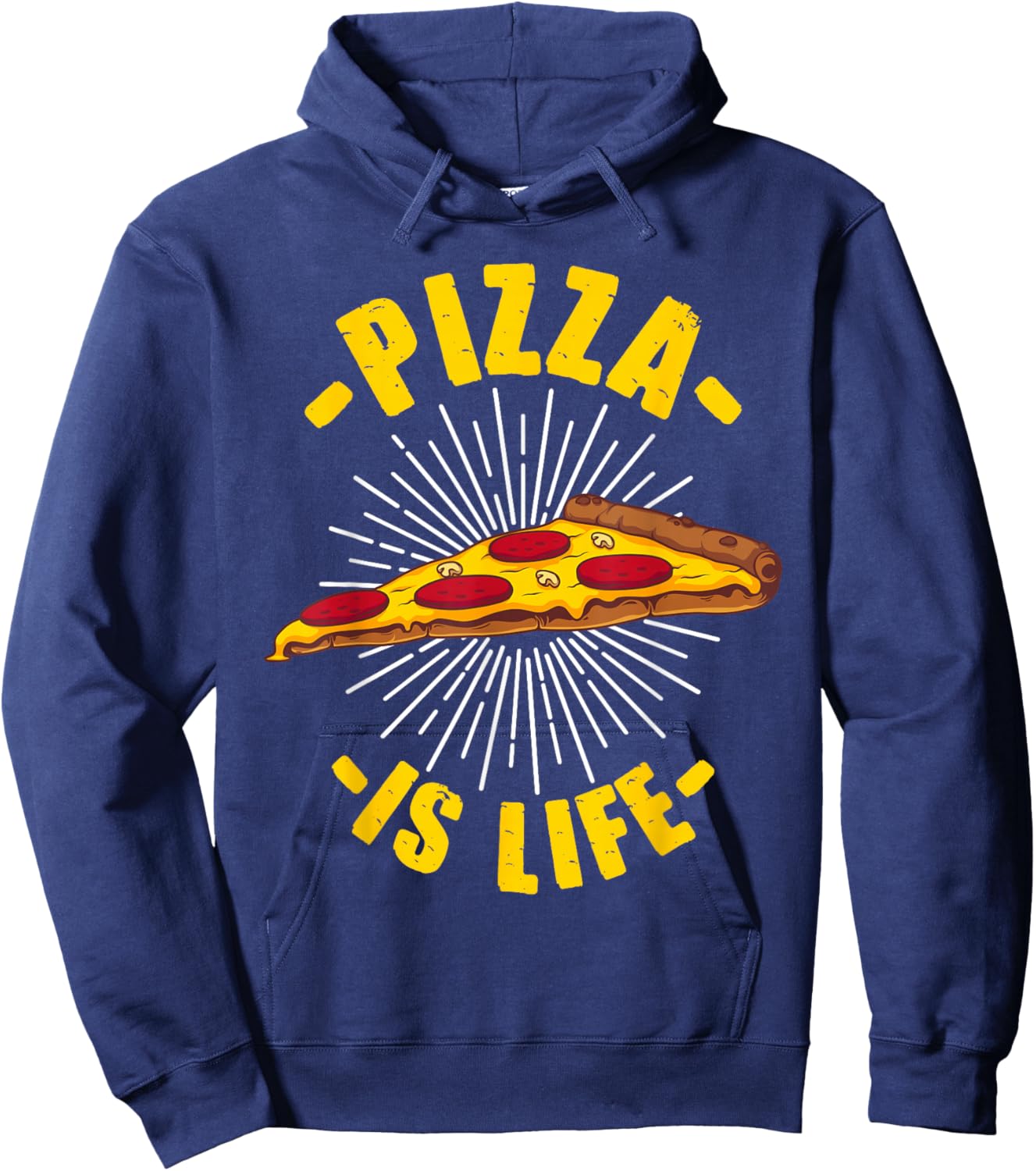Funny Pizza Gift Pizza Lovers Boys Girls Pizza Is Life Hoodie - Hoodie | Navy