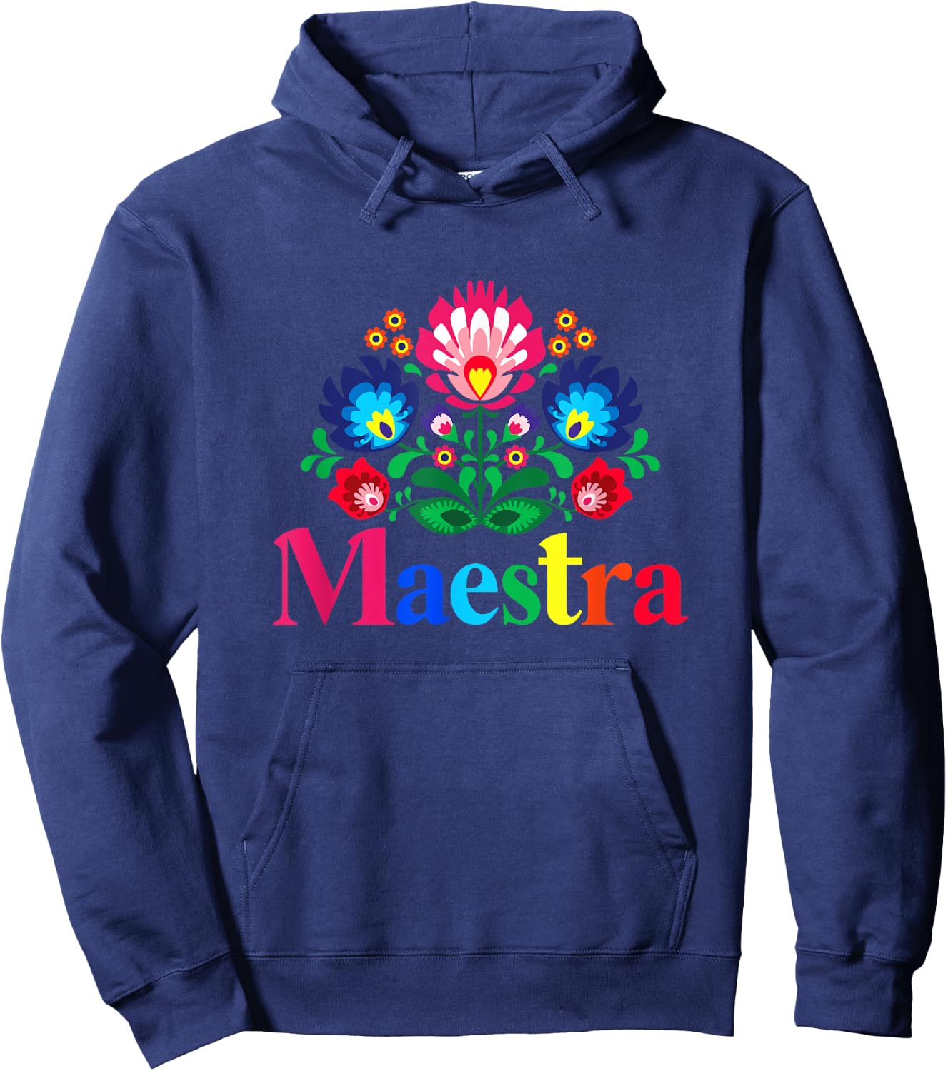 Maestra Proud Spanish Teacher Bilingual Teacher Latina Hoodie - Hoodie | Navy