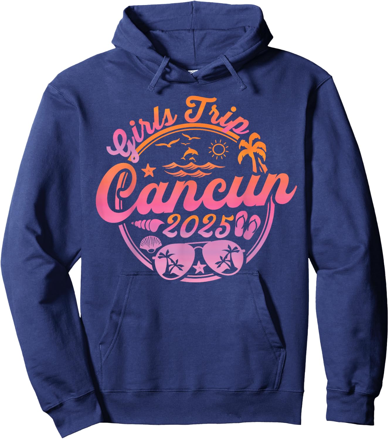 Girls Trip Cancun 2025 Mexico Summer Vacation Ladies Weekend Hoodie - Hoodie | Navy