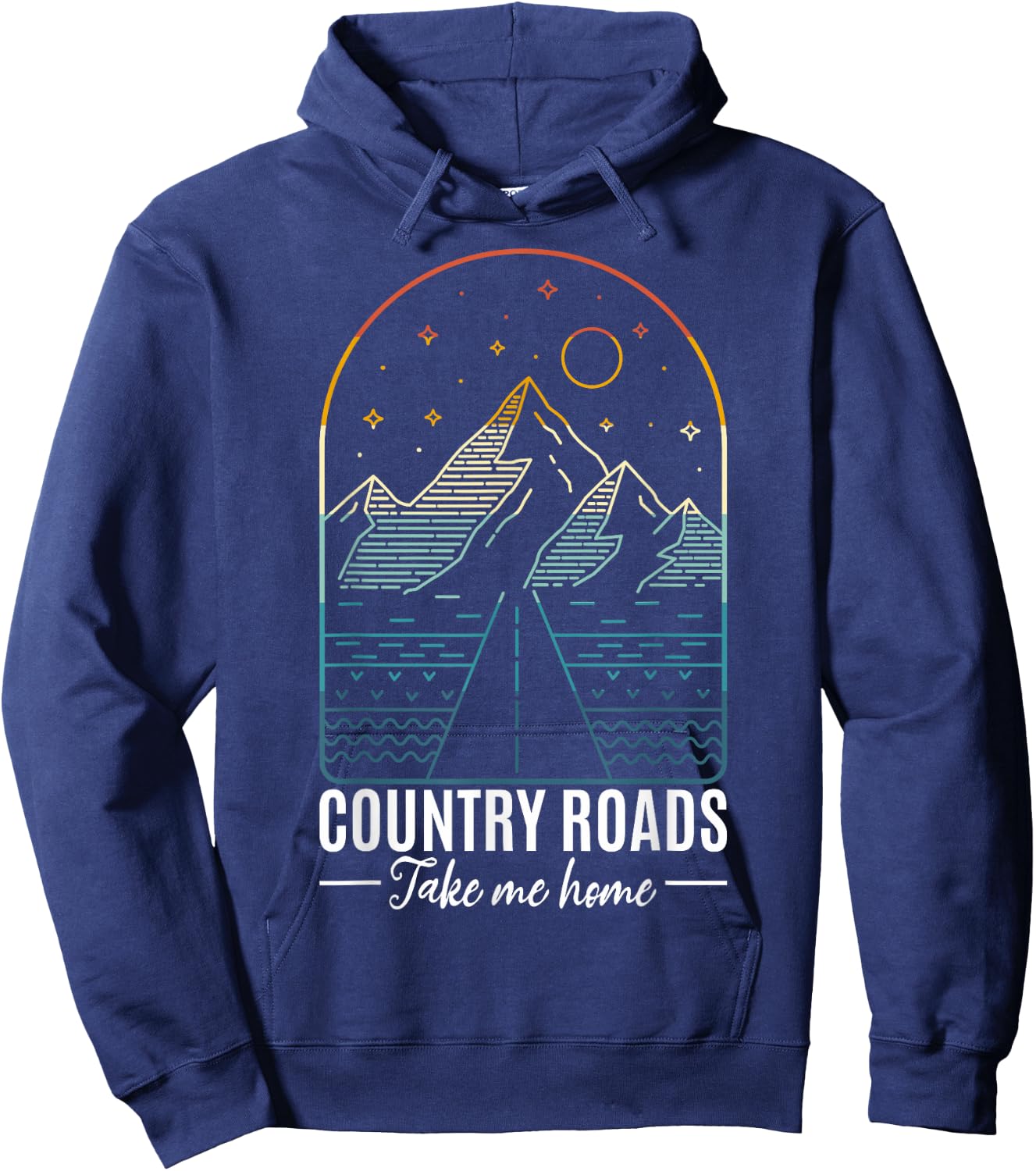 Country Roads Take Me Home Country Roads Retro Country Hoodie - Hoodie | Navy