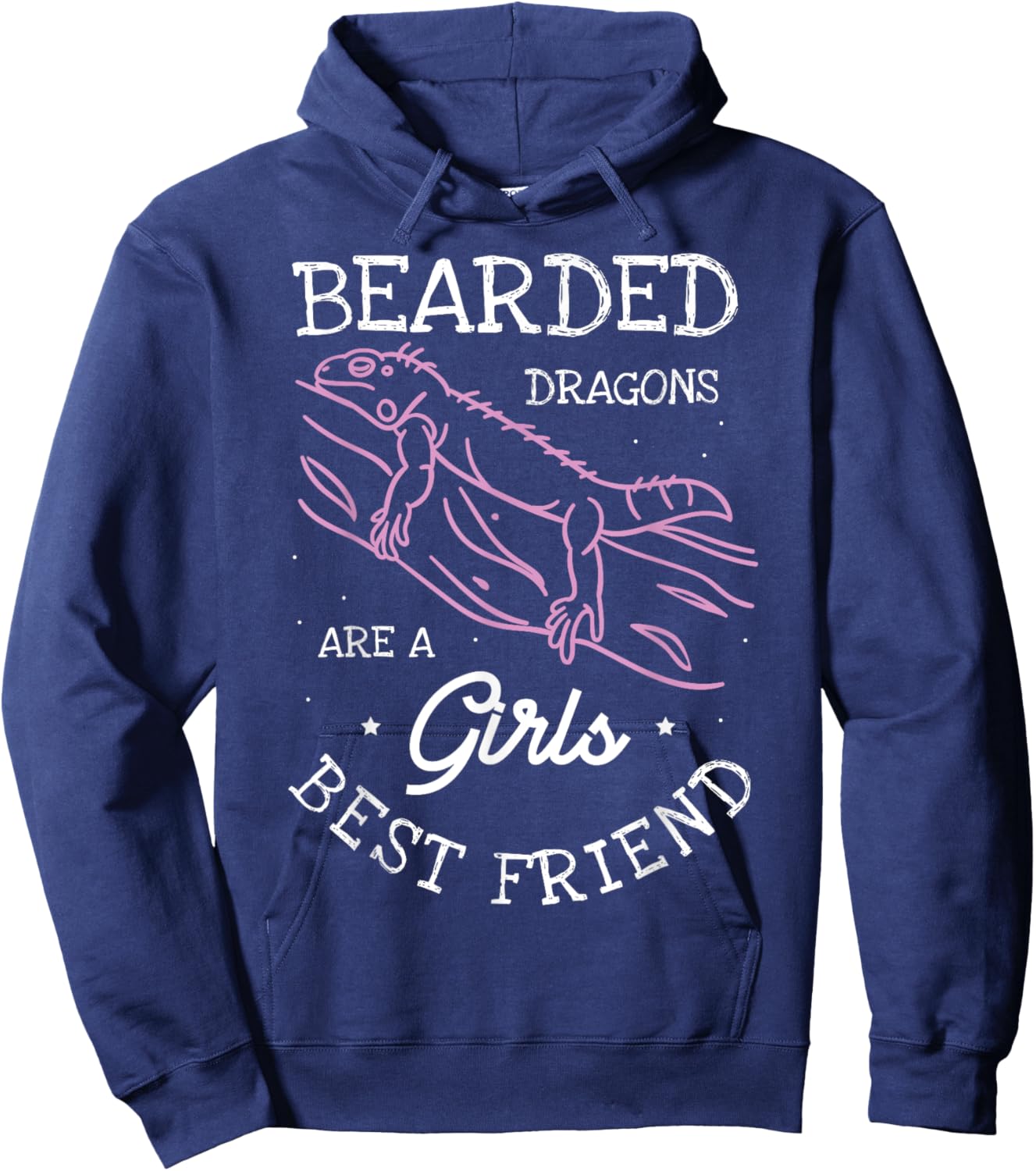 Bearded dragons are a girls best friend | Bearded Dragon Hoodie - Hoodie | Navy