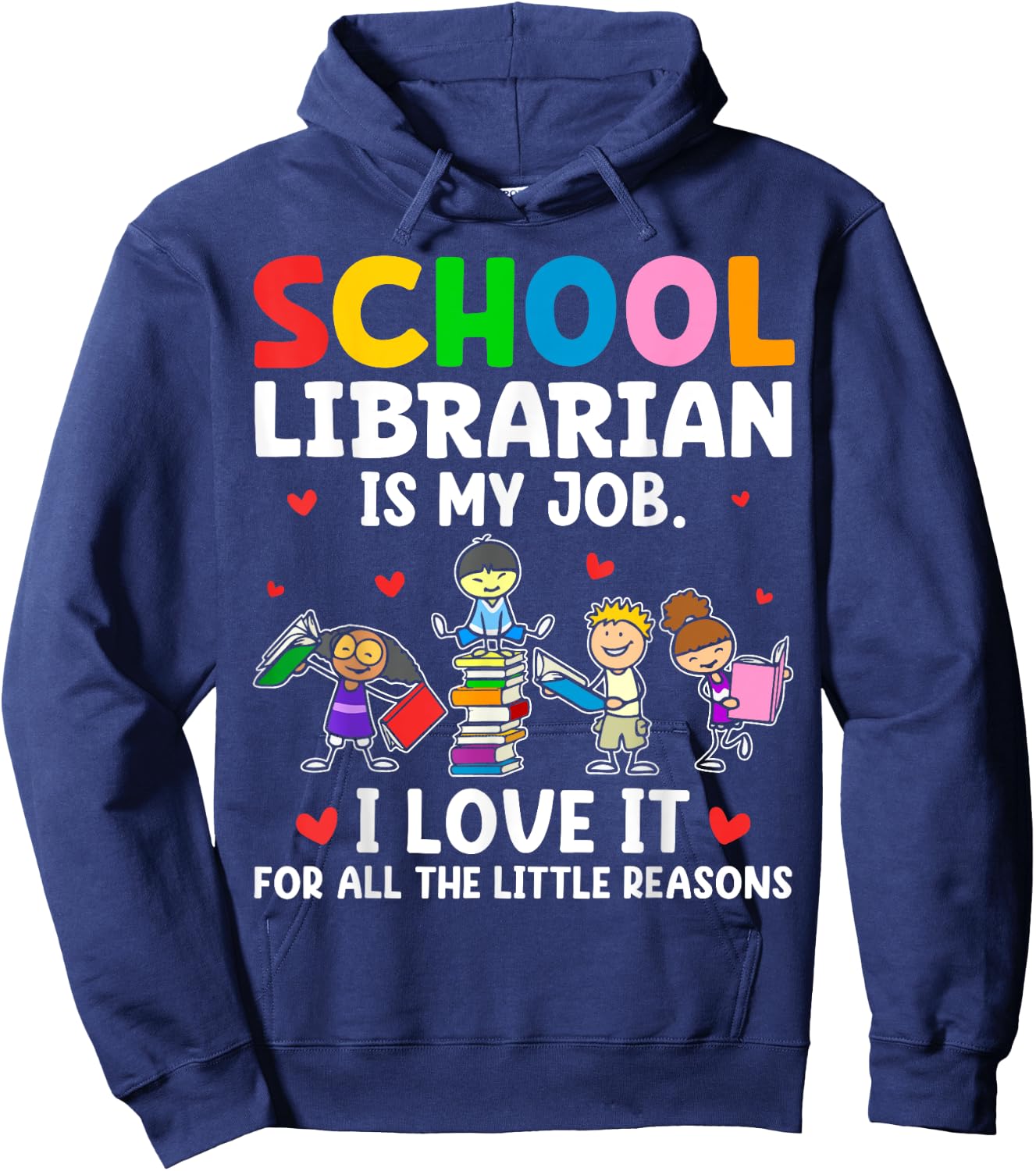 Kindergarten Elementary School Librarian Cute Back To School Hoodie - Hoodie | Navy