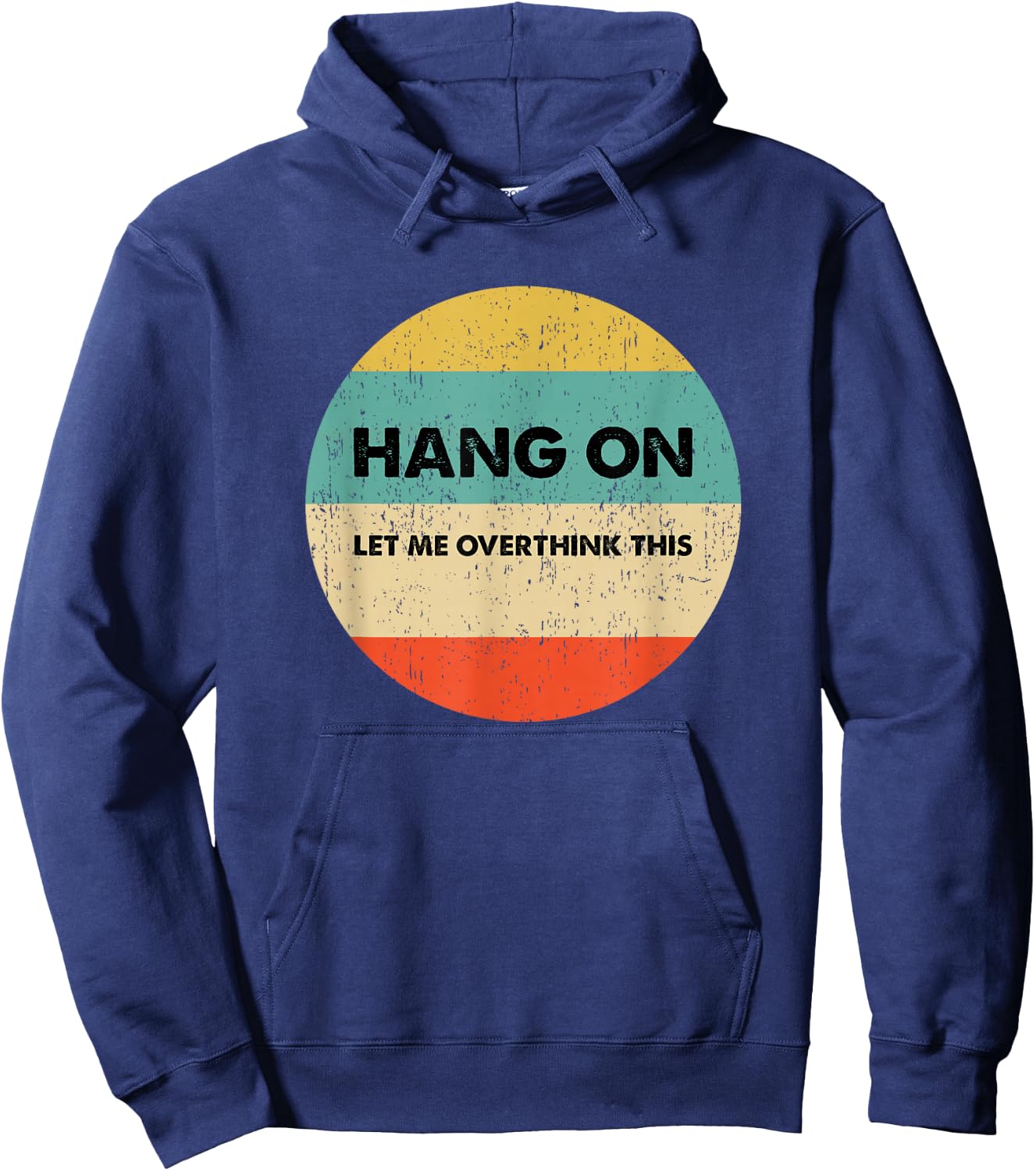 Hang On Let Me Overthink This or Women - -Adults - Black - Small - Short Sleeve Hoodie - Hoodie | Navy
