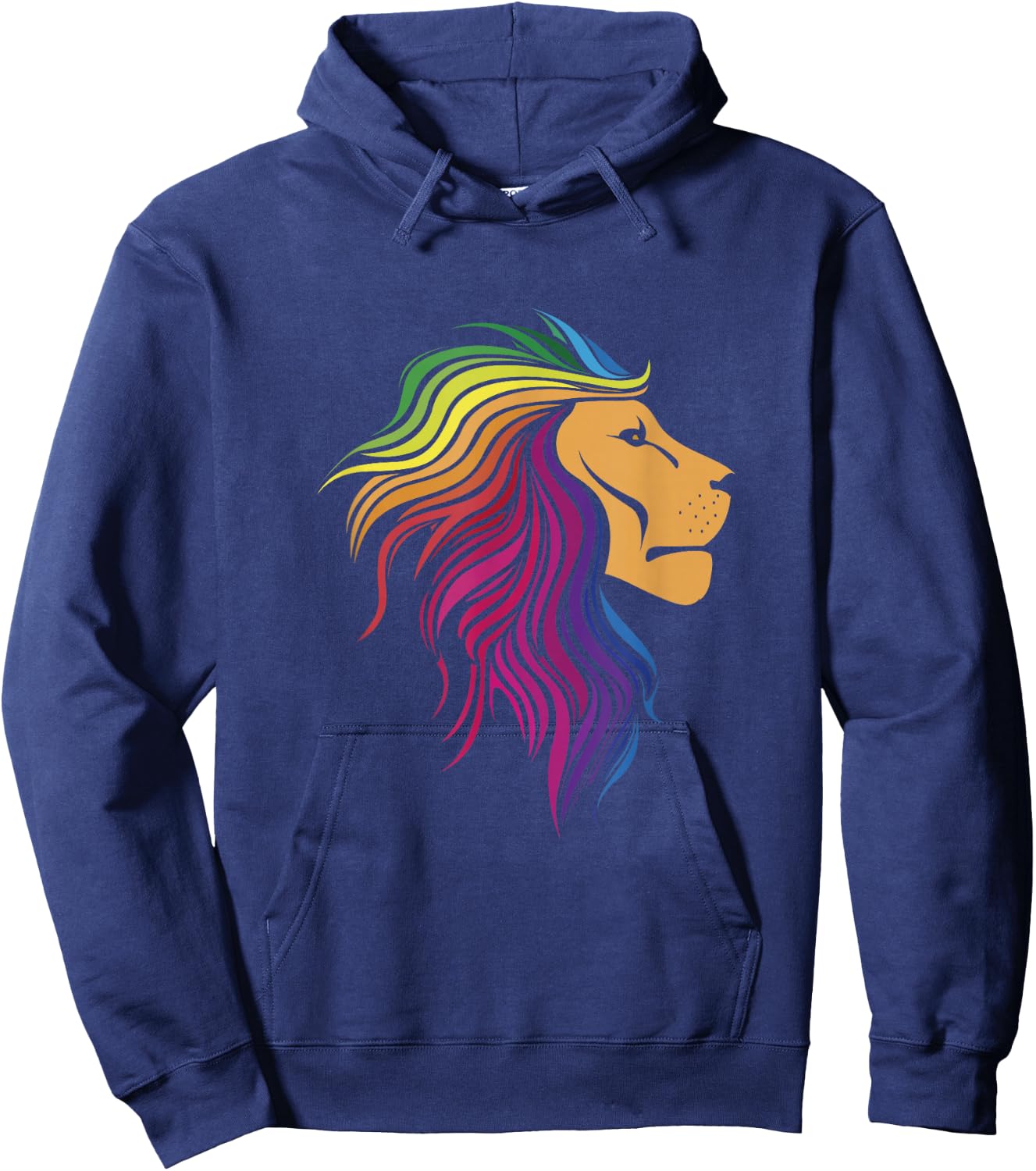 Rainbow Lion | Rainbow Lesbian Funny Pride Month Hoodie - Hoodie | Navy