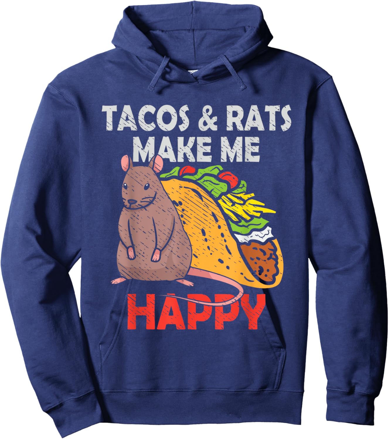 Tacos And Rats Cute Pet Rat Lover Mexican Food Mexico Hoodie - Hoodie | Navy