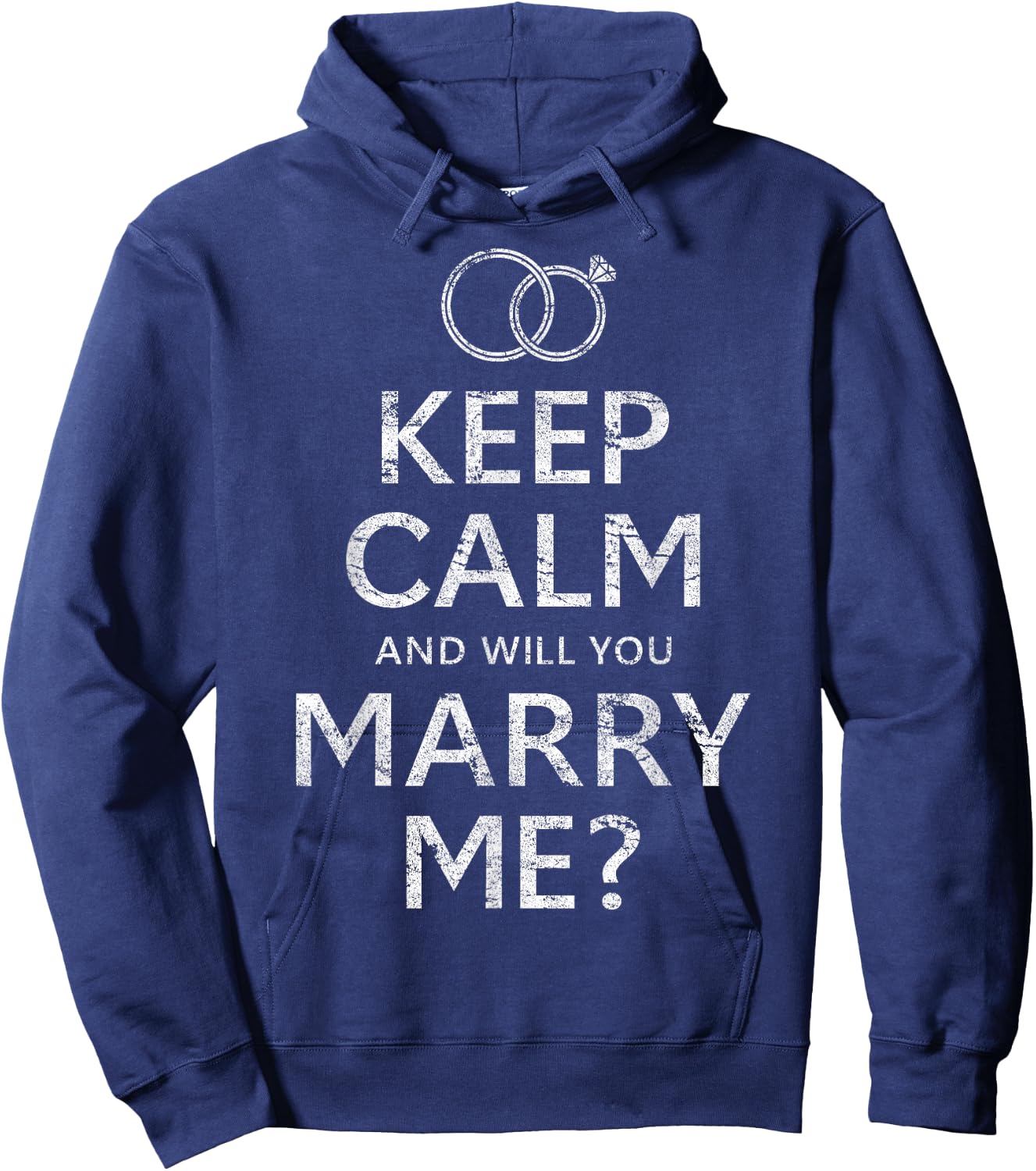 Will You Marry Me T Shirt Funny Marriage Proposal Idea Hoodie - Hoodie | Navy
