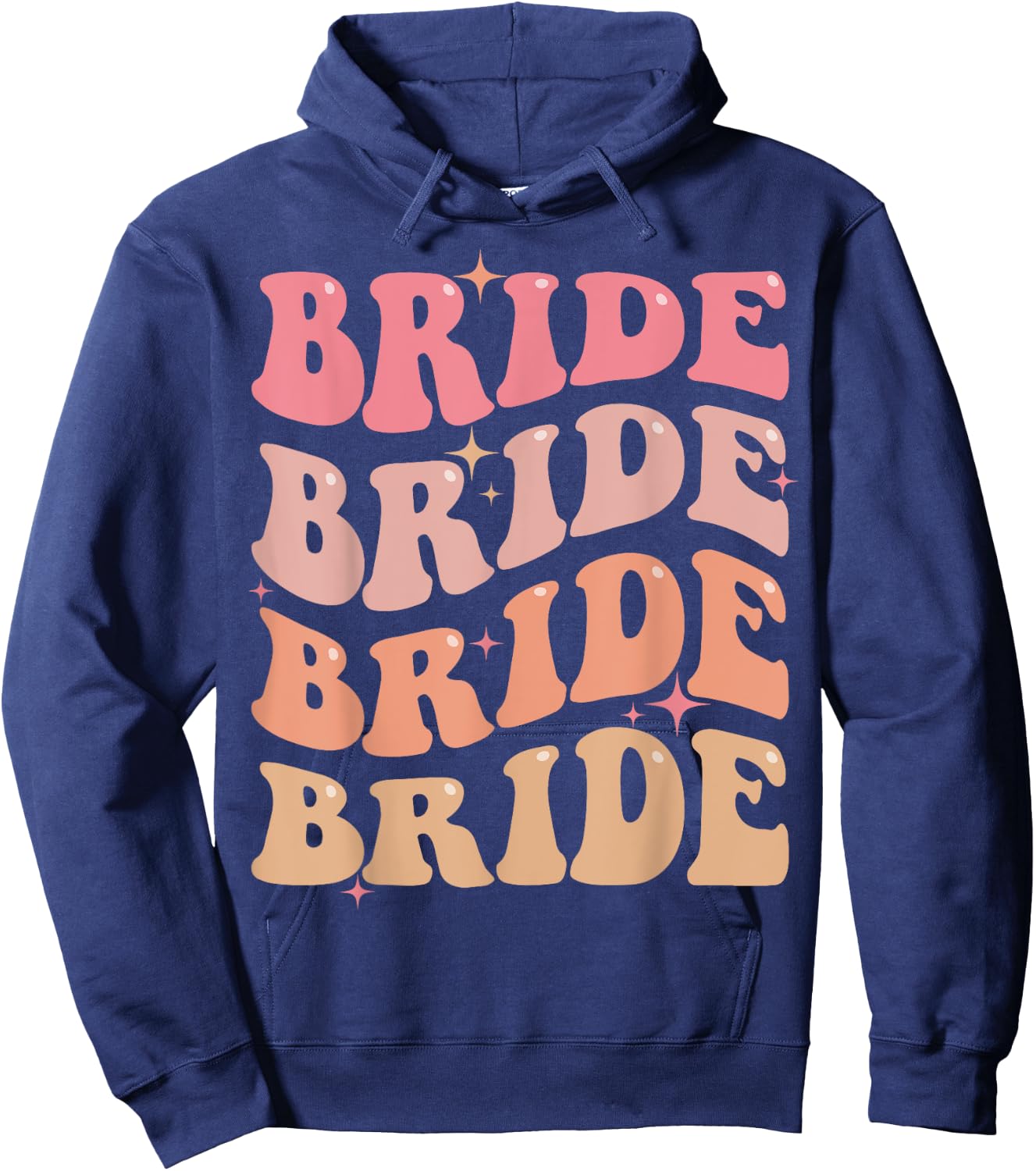 Retro Bride Groovy Theme Bridal Shower Bachelorette Party Hoodie - Hoodie | Navy