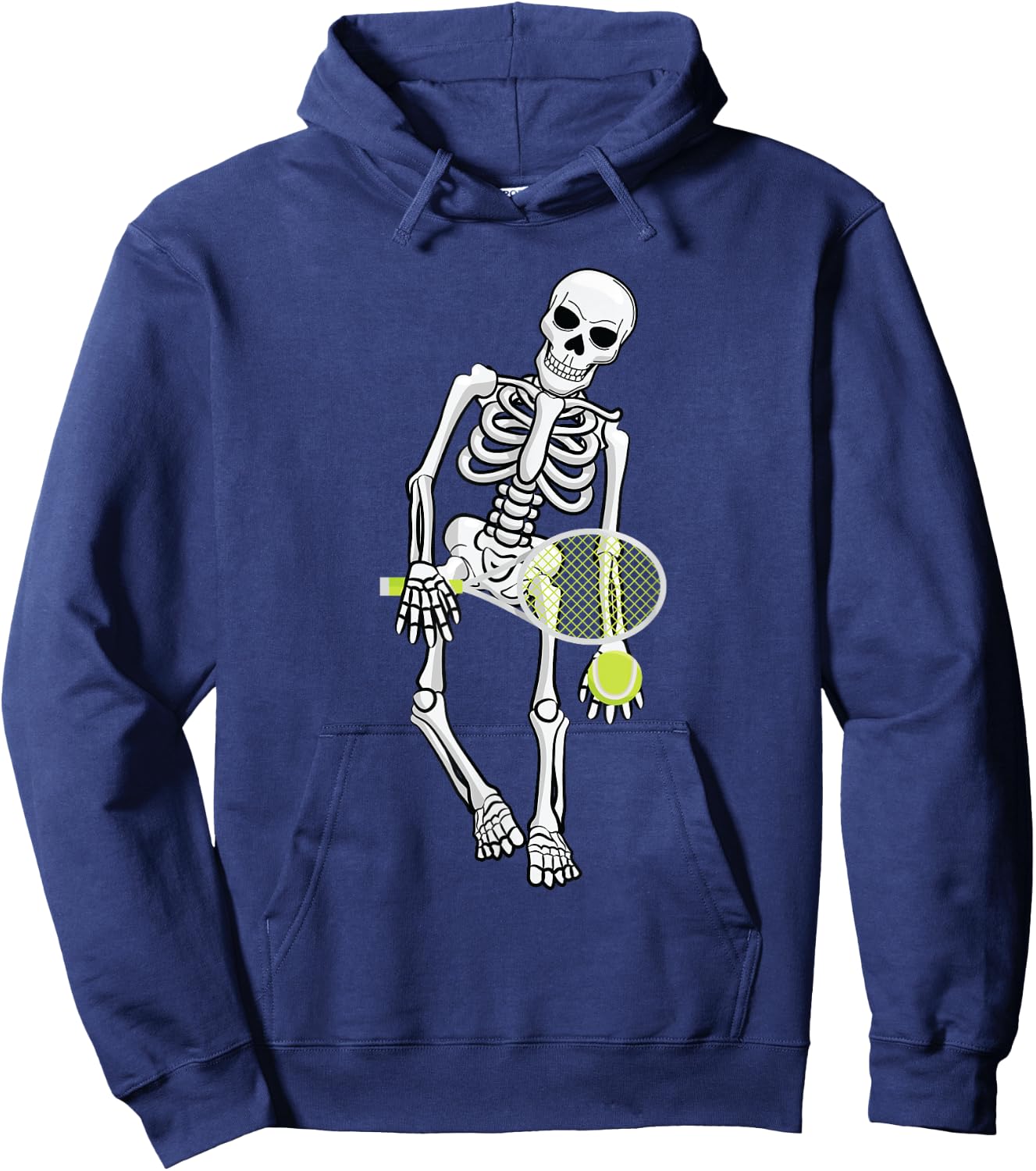 Skeleton Playing Tennis Lazy Halloween Costume Funny Sport Hoodie - Hoodie | Navy