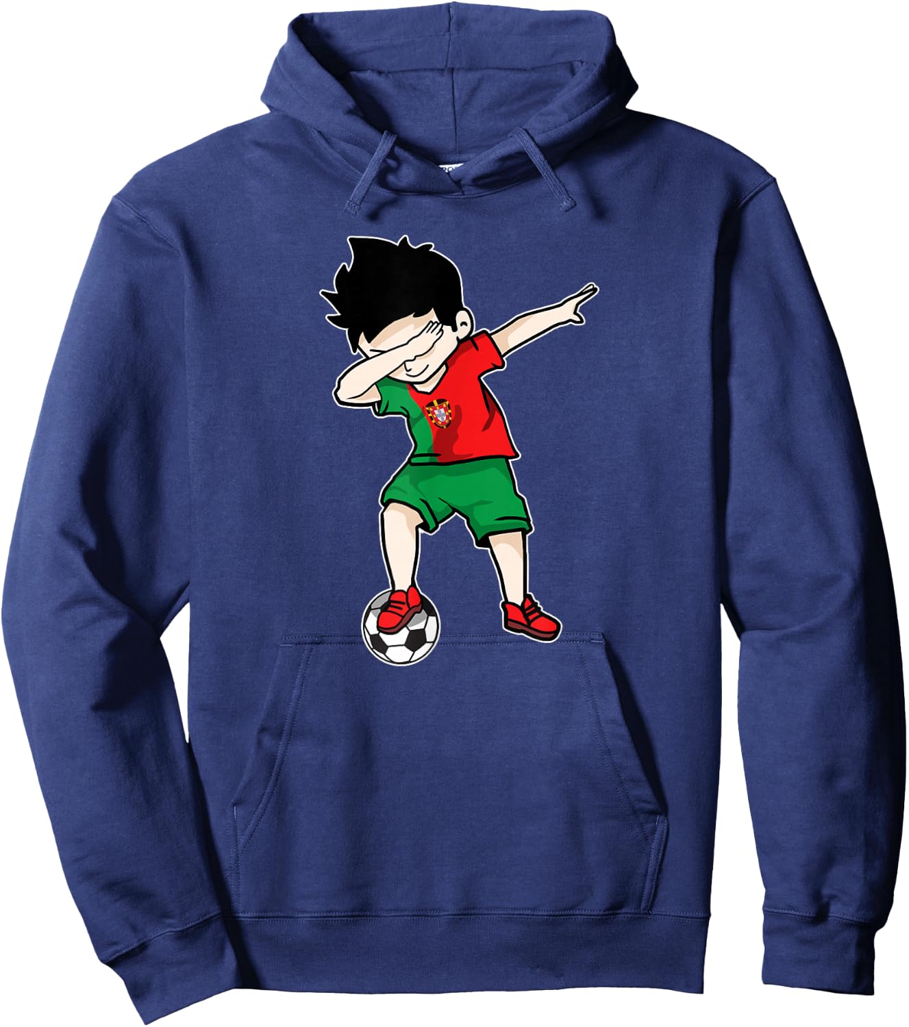 Dabbing Soccer Boy Portugal Football - Portuguese Gift Hoodie - Hoodie | Navy