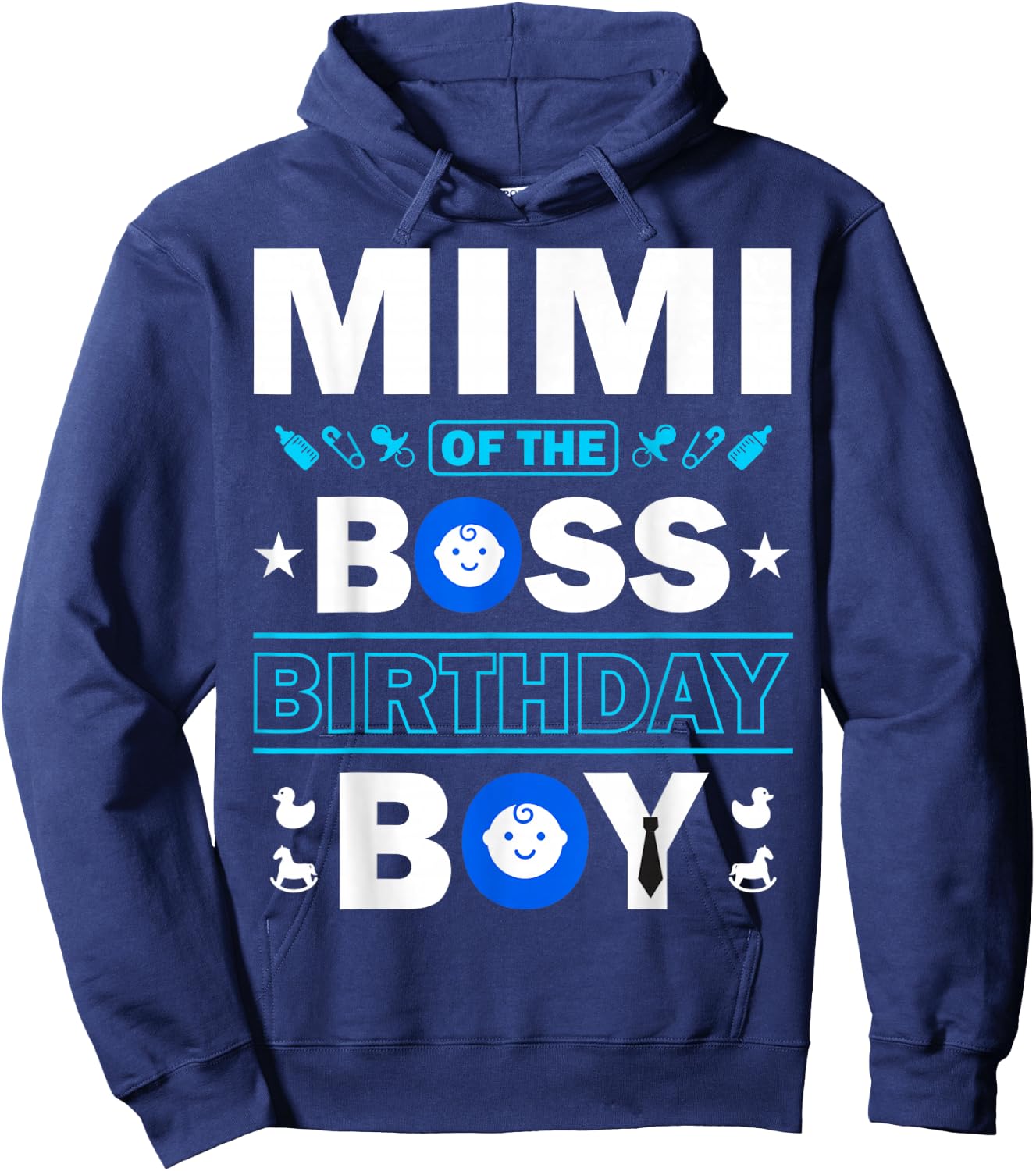 Mimi of the Birthday Boy Like a Boss Kids Family Love B-Day Hoodie - Hoodie | Navy
